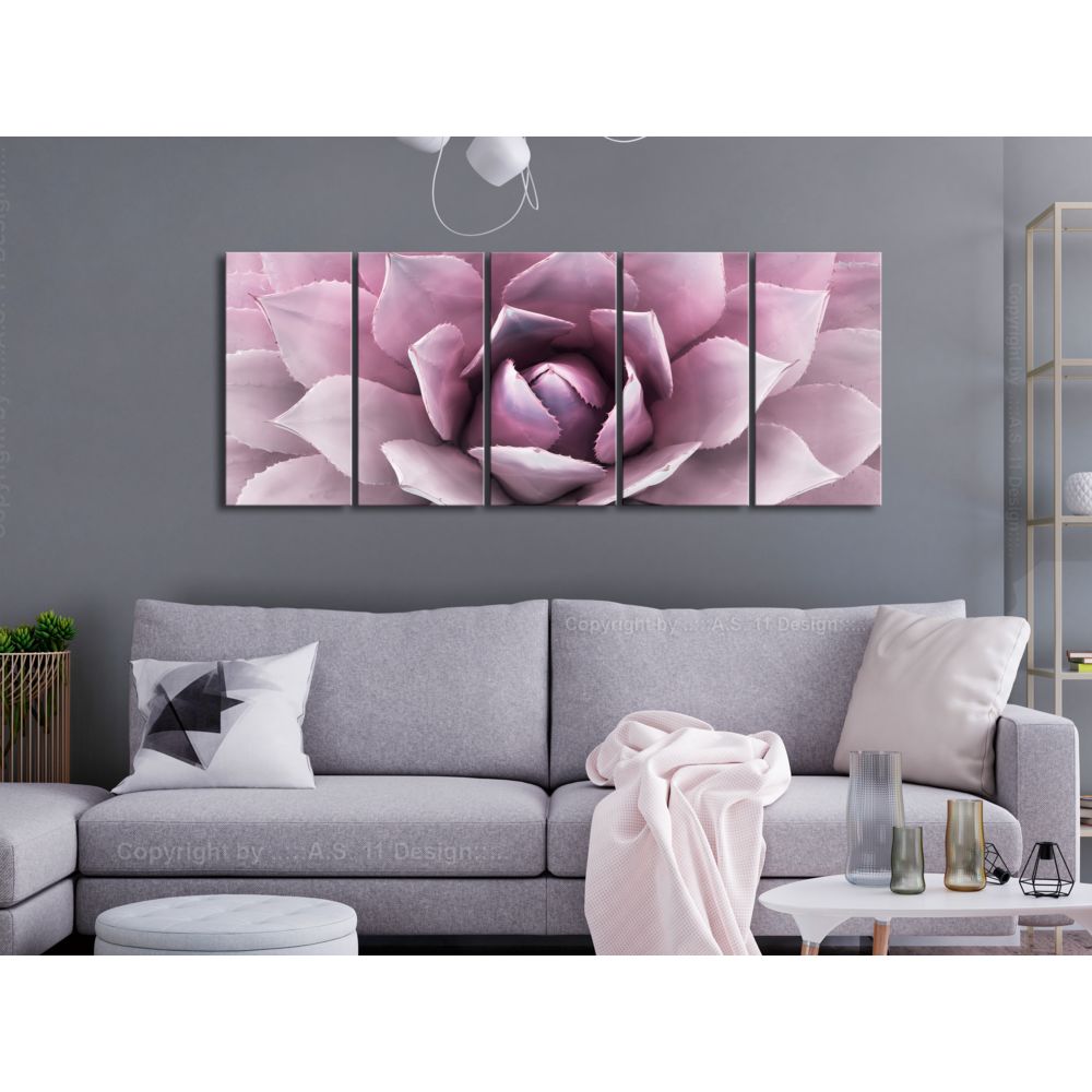 marque generique - 200x80 Tableau Fleurs variées Fleurs Esthetique Agave (5 Parts) Narrow Pink - Tableaux, peintures