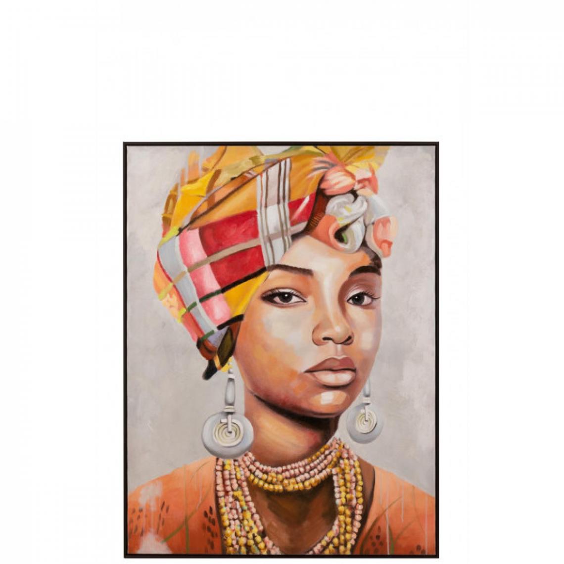 Dansmamaison - Peinture Femme Ethnique Canevas/Bois Mix - L 92,5 x l 4,5 x H 122,5 cm - Tableaux, peintures