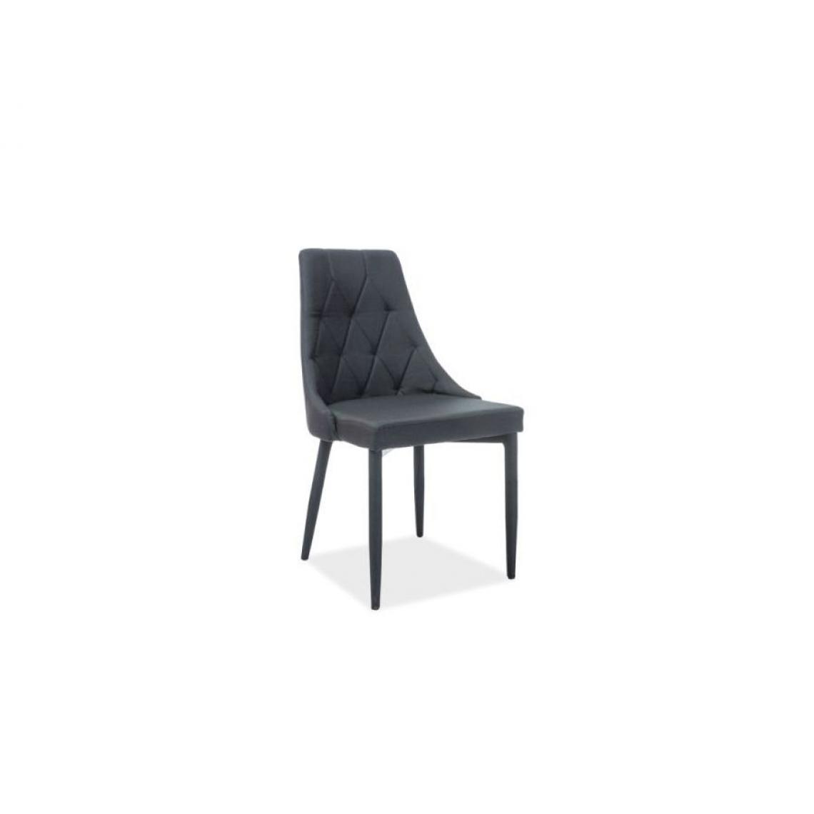 Hucoco - TRIB | Chaise moderne de style scandinave | Dimensions 88x46x46 cm | Rembourrée en tissu | Structure en métal rembourrée - Noir - Chaises