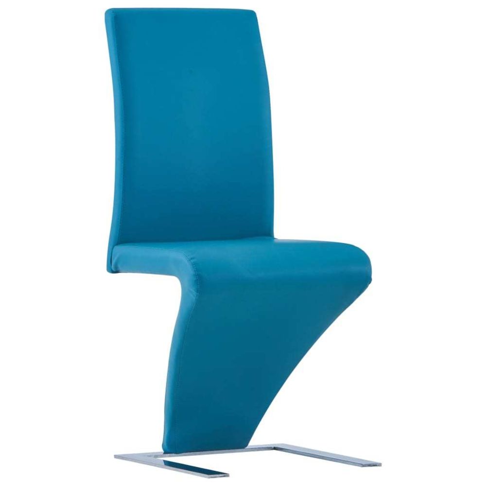 Icaverne - Icaverne - Chaises de cuisine collection Chaises à dîner avec forme de zigzag 6 pcs Bleu Similicuir - Chaises