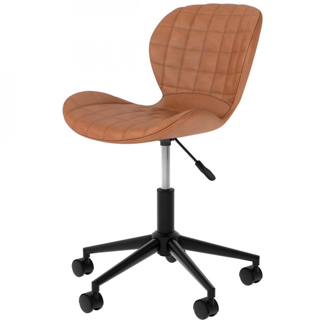Rendez Vous Deco - Chaise de bureau marron Mazzia - Chaises