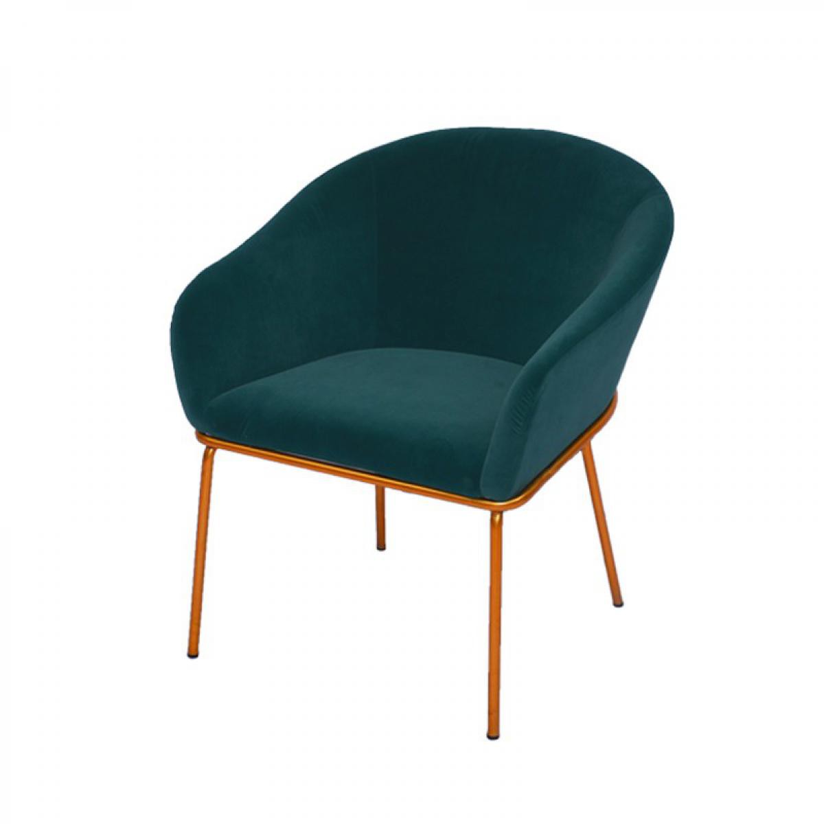 Meubler Design - Chaise avec accoudoirs velours pied or Muleur - Velours Vert - Chaises