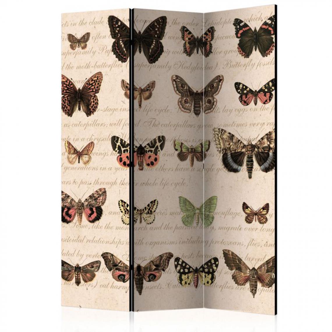 Artgeist - Paravent 3 volets - Retro Style: Butterflies [Room Dividers] .Taille : 135x172 - Paravents