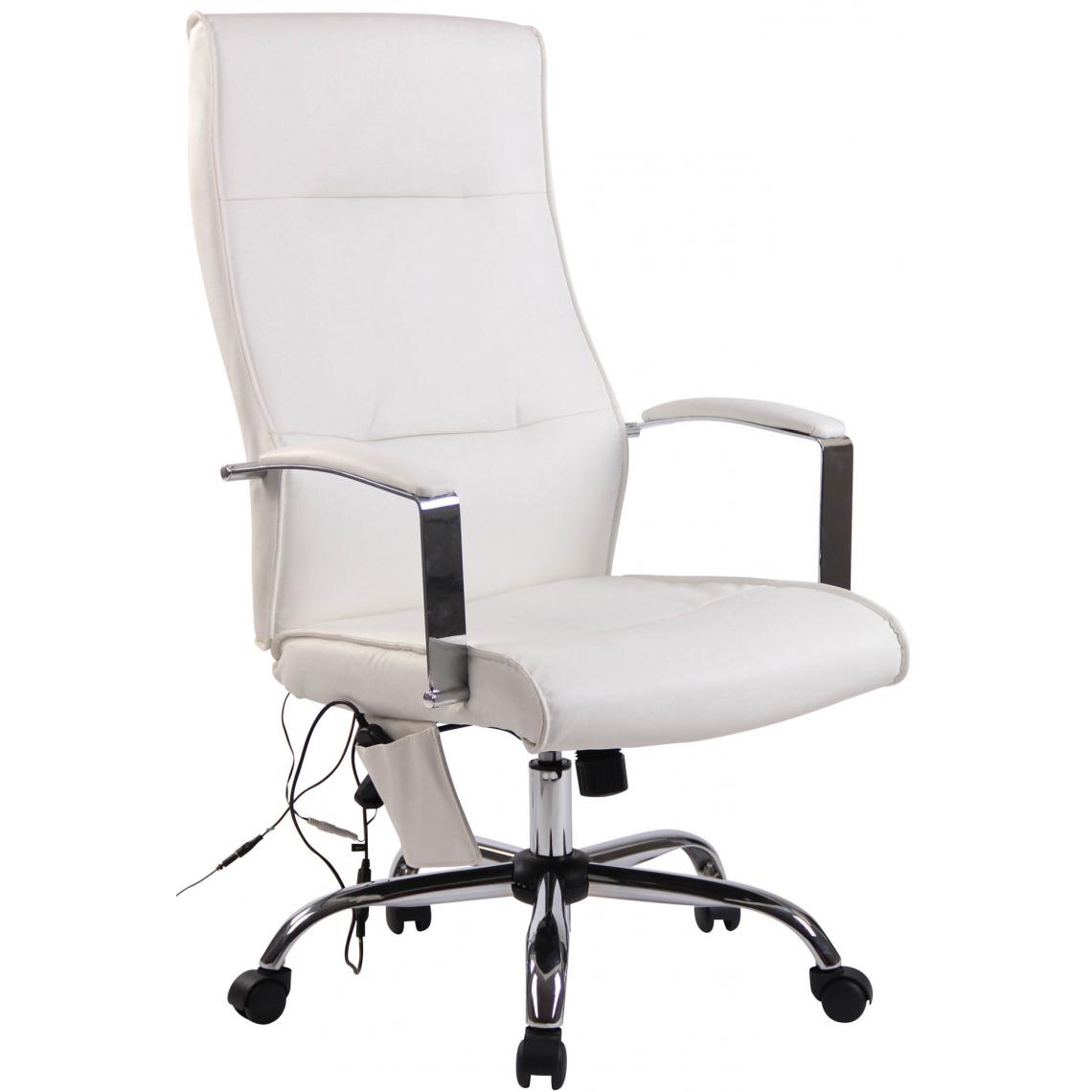 Icaverne - sublime Chaise de bureau en similicuir gamme Reykjavik avec fonction de massage couleur blanc - Chaises