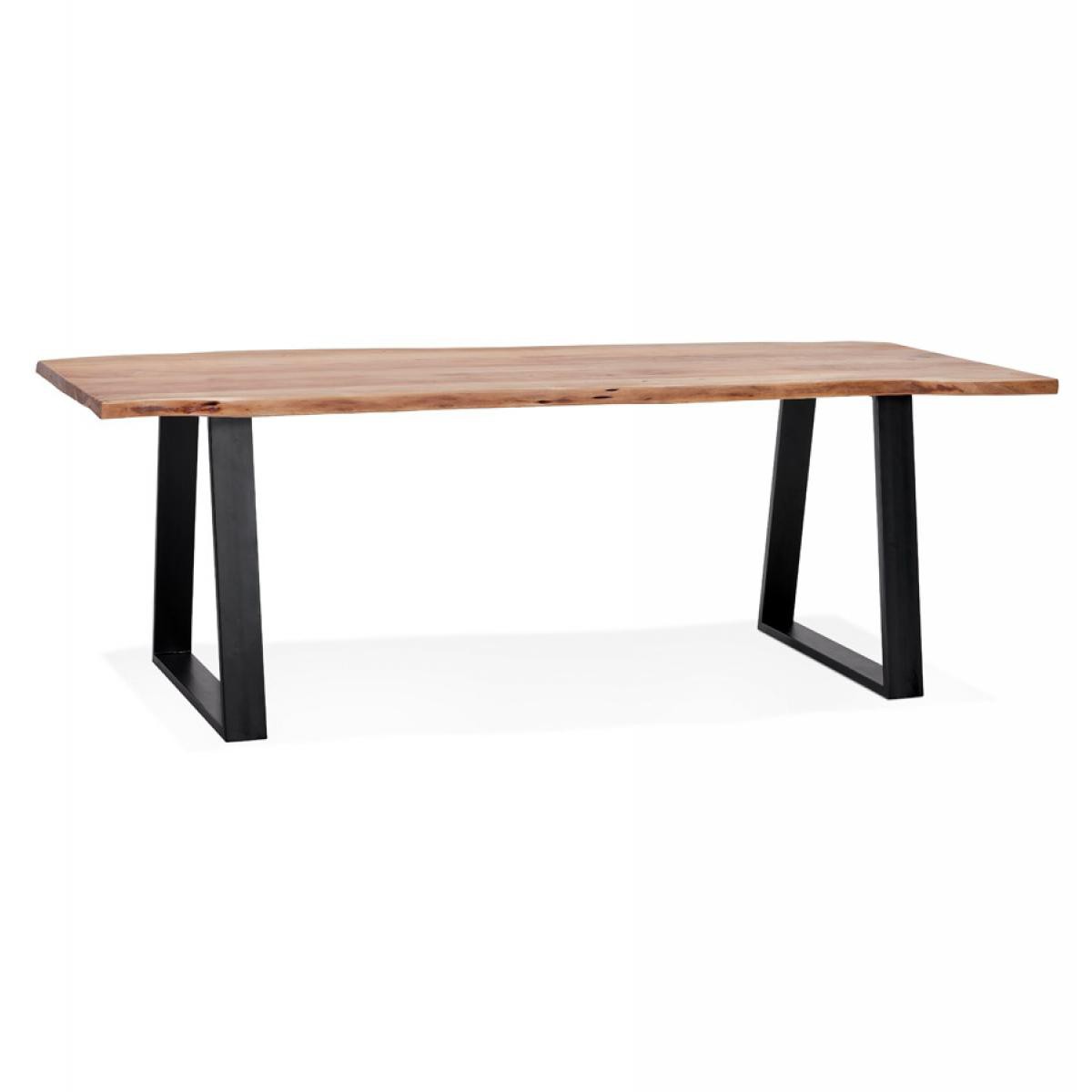 Alterego - Table de salle à manger style industriel 'RAFA' en bois massif et métal - 240x100 cm - Tables à manger