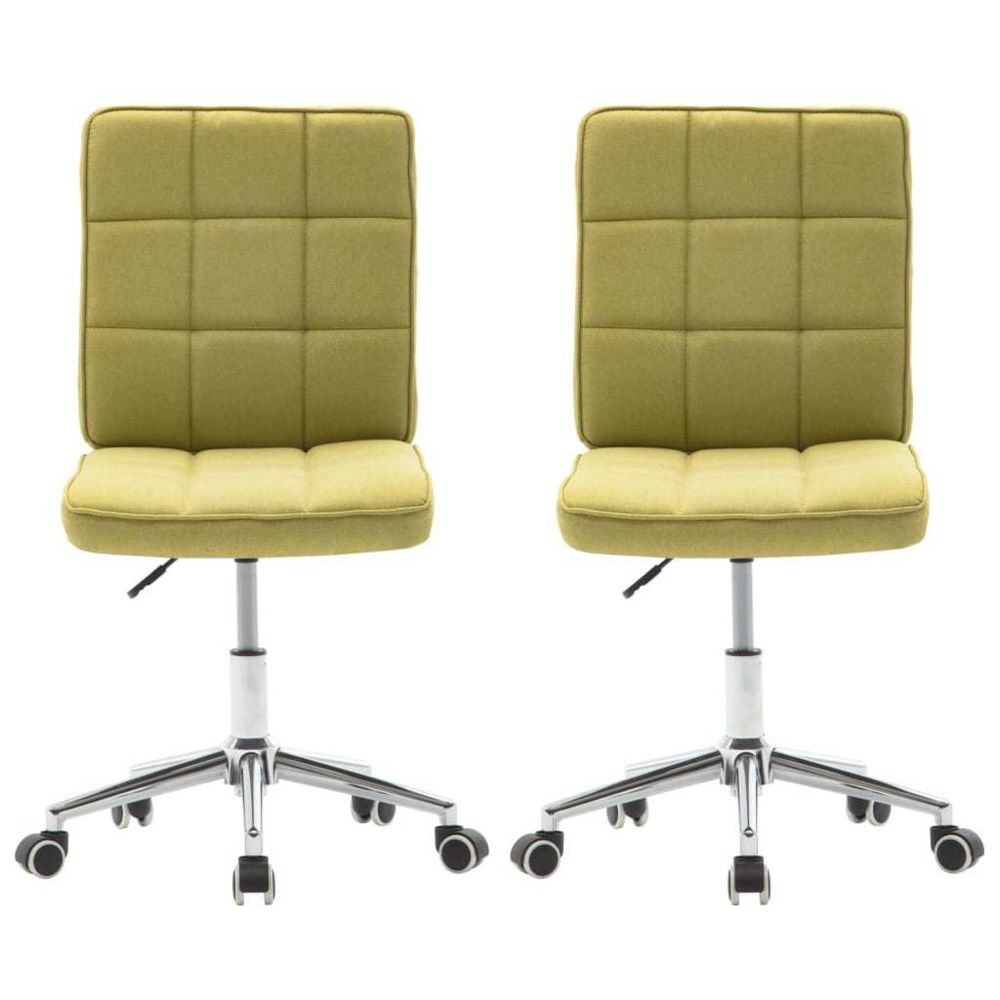 marque generique - Icaverne - Chaises de cuisine & de salle à manger ligne Chaises de salle à manger 2 pcs Vert Tissu - Chaises