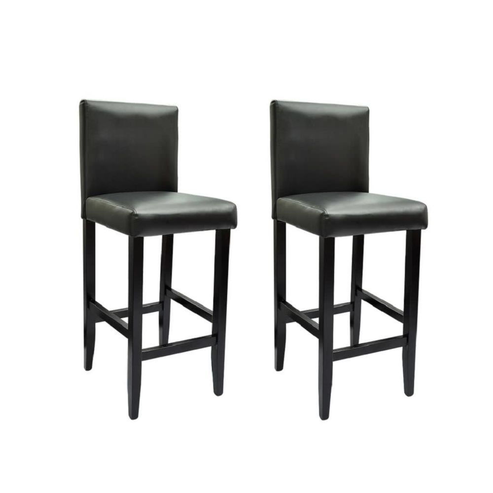 marque generique - Icaverne - Tabourets et chaises de bar famille Tabouret de bar 2 pcs Cuir synthétique Noir - Chaises
