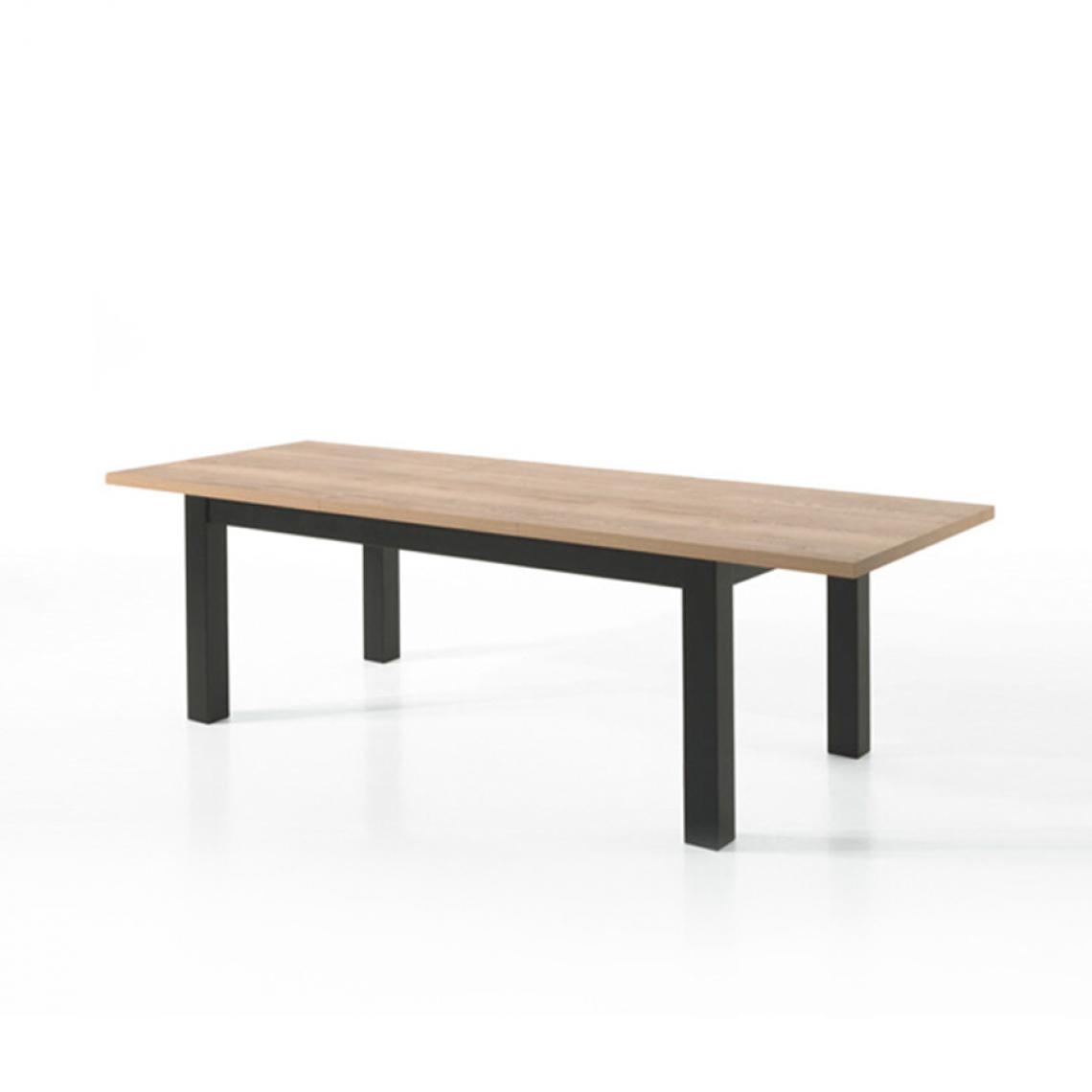 Nouvomeuble - Table 180 cm avec rallonge couleur chêne industrielle ARCHIBALD - Tables à manger