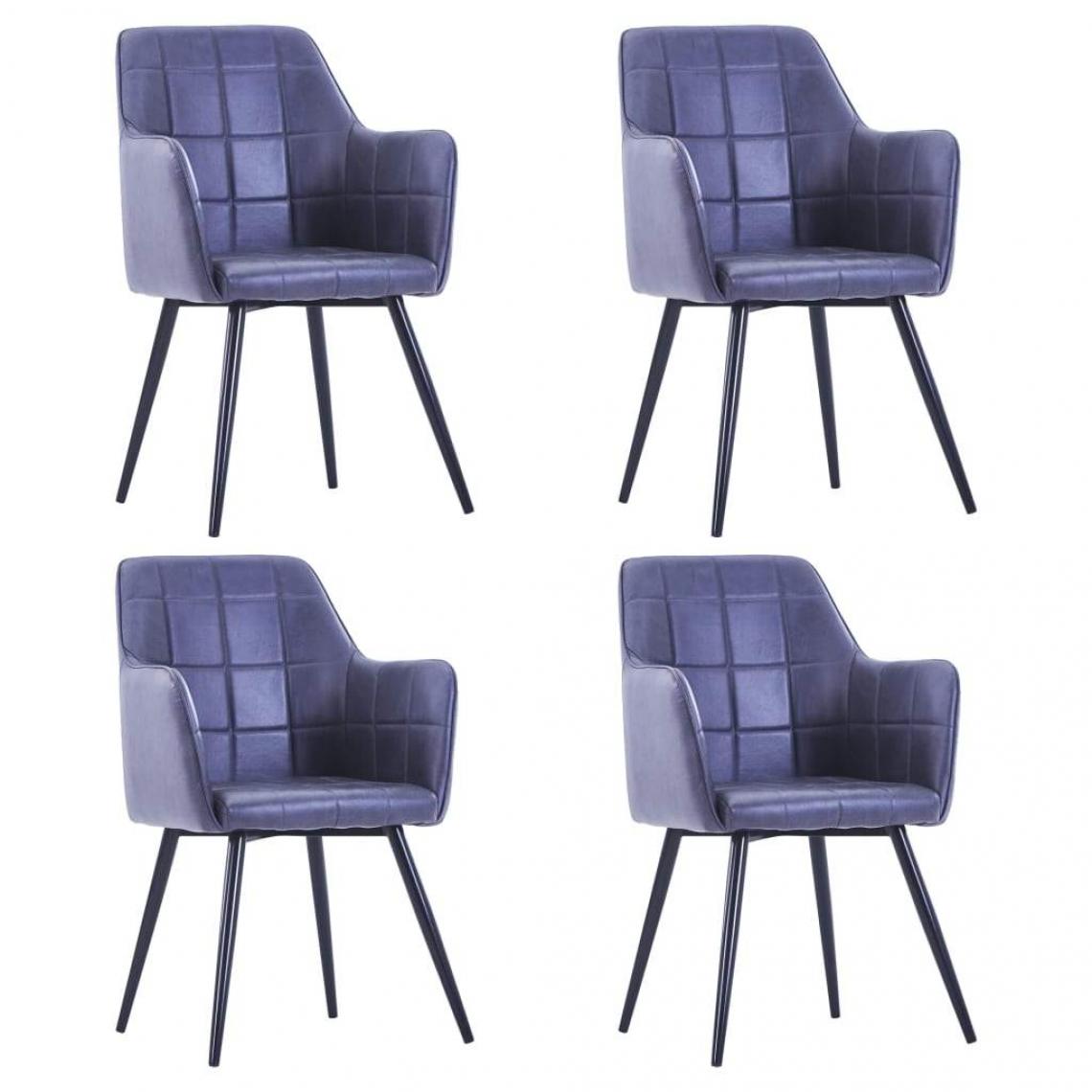 Decoshop26 - Lot de 4 chaises de salle à manger cuisine design moderne similicuir daim gris CDS021607 - Chaises