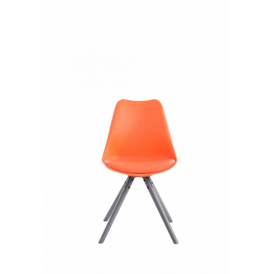 Icaverne - Moderne Chaise visiteur edition Katmandou cuir synthétique rond gris couleur Orange - Chaises
