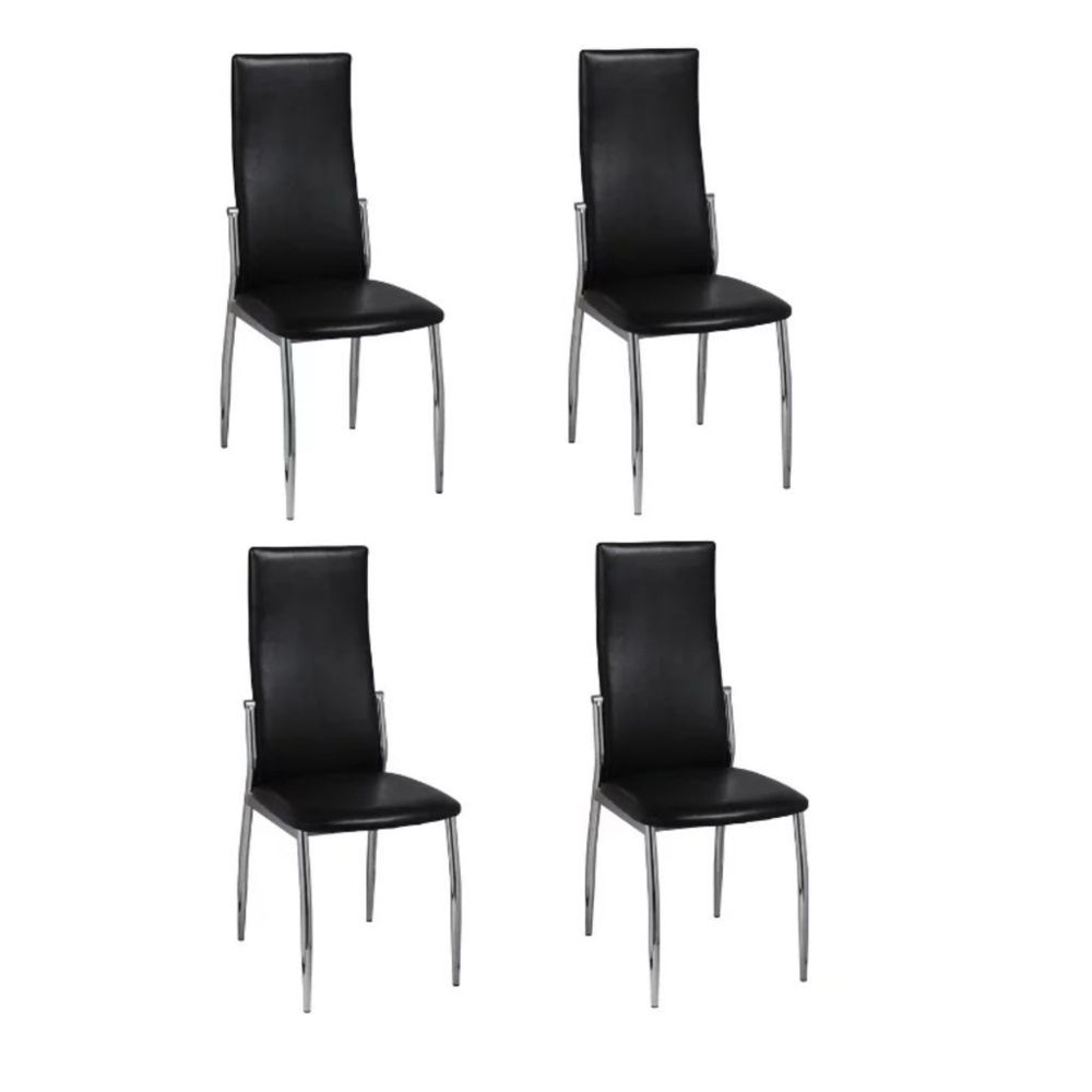 marque generique - Chic Fauteuils categorie Sanaa Chaise de salle à manger 4 pcs Cuir artificiel Noir - Chaises