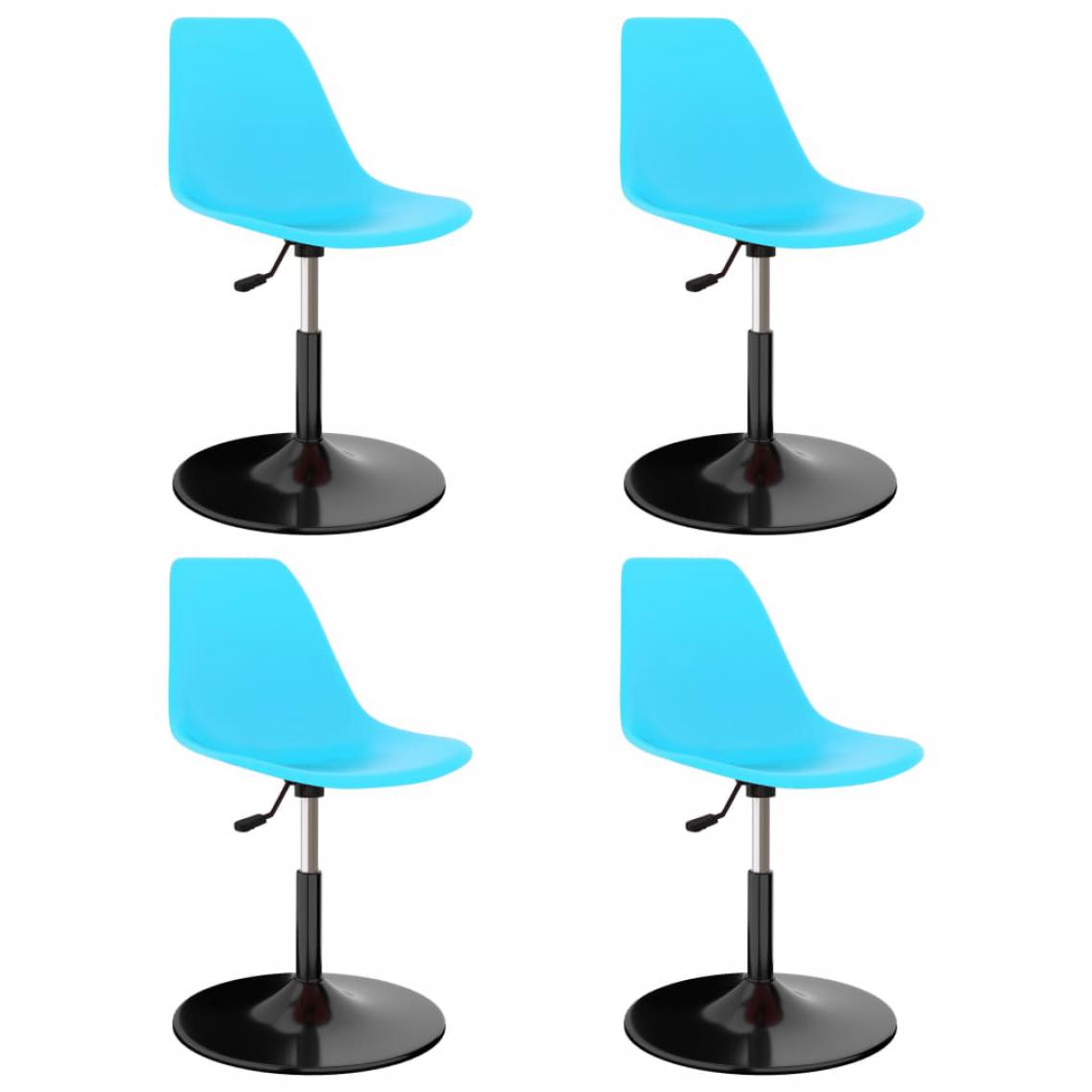 Icaverne - Chic Fauteuils et chaises serie Montevideo Chaises de salle à manger pivotantes 4 pcs Bleu PP - Chaises
