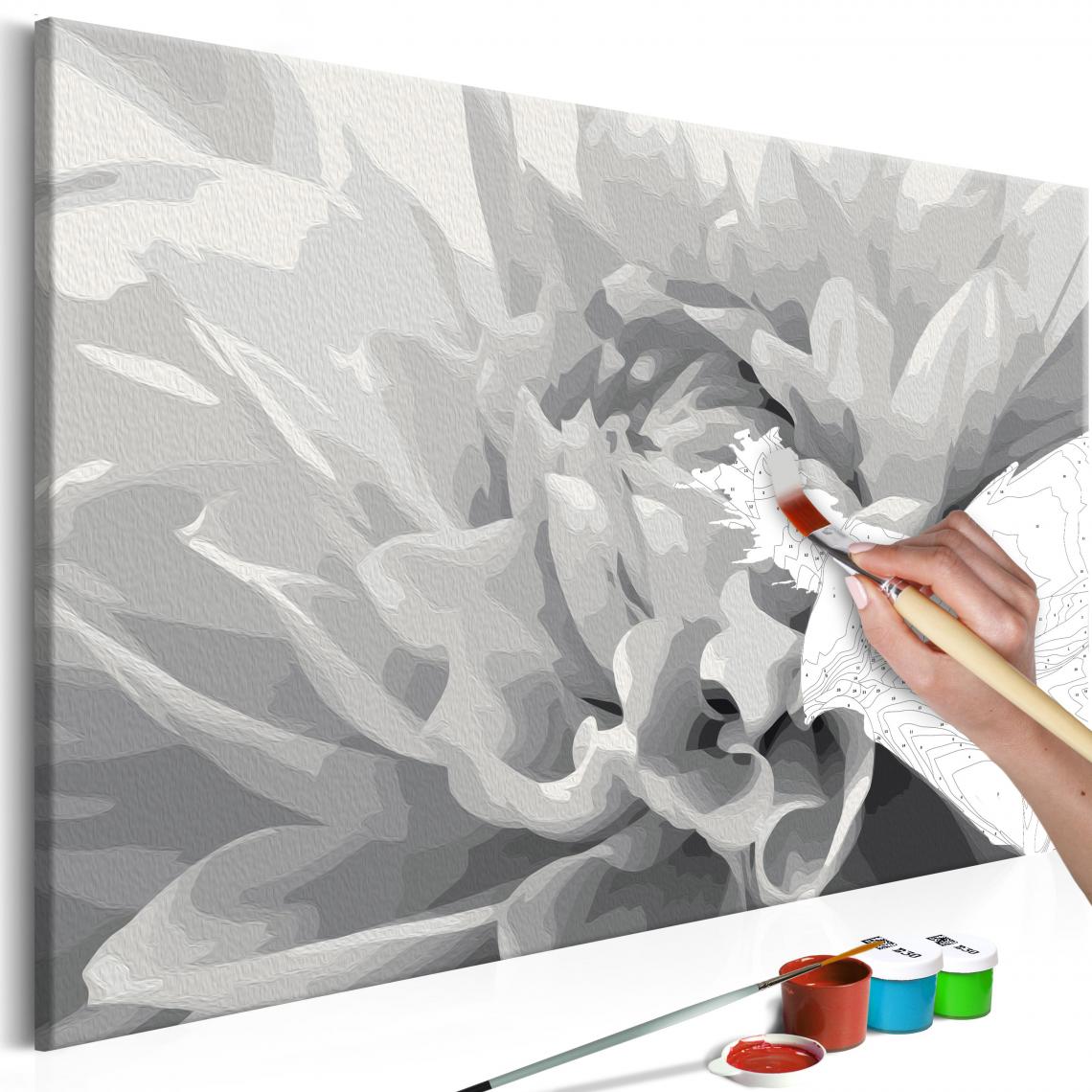 Decoshop26 - Tableau à peindre soi-même peinture par numéros motif Fleur en noir et blanc 60x40 cm TPN110069 - Tableaux, peintures