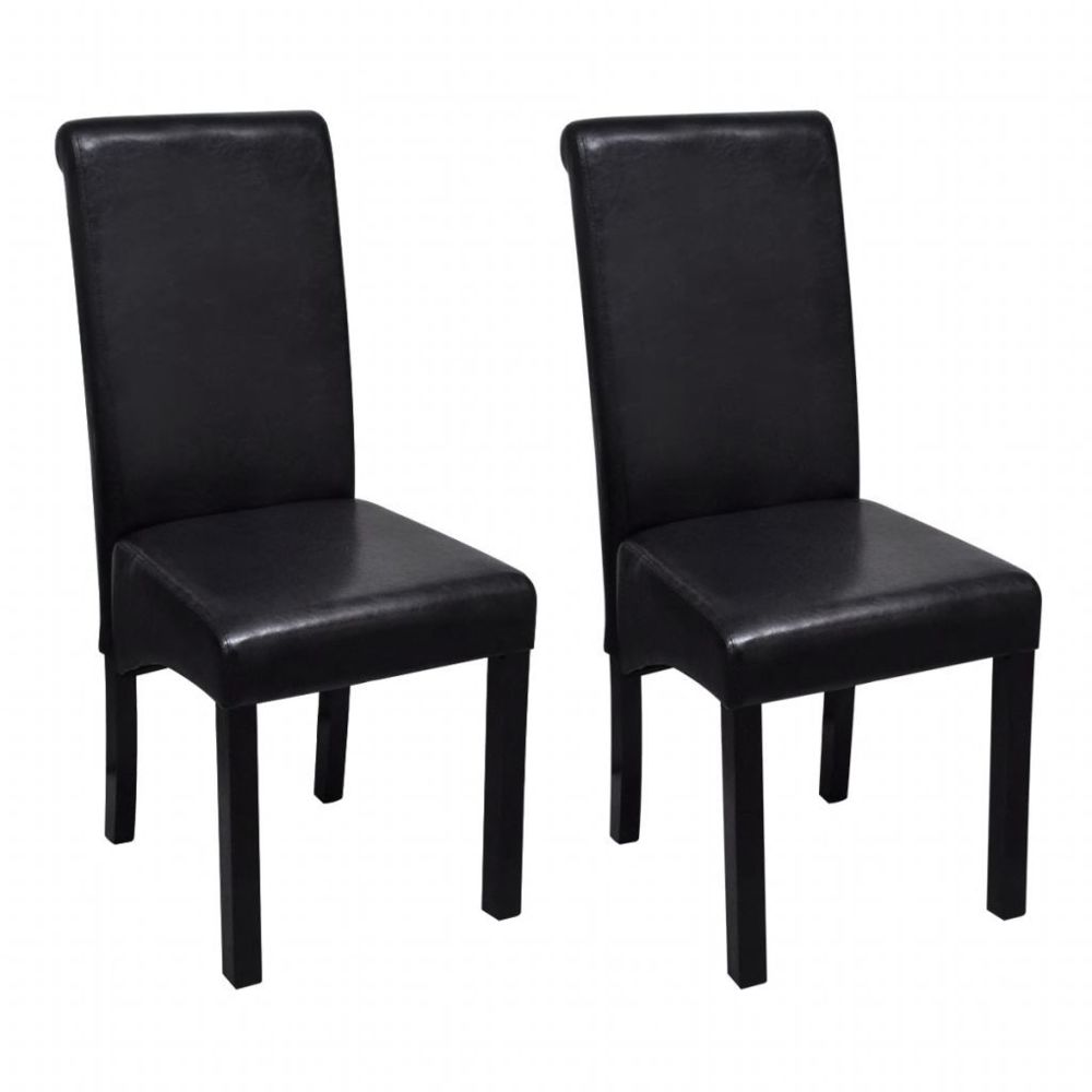marque generique - Chic Fauteuils ensemble Yamoussoukro Chaise de salle à manger 2 pcs Cuir synthétique Noir - Chaises