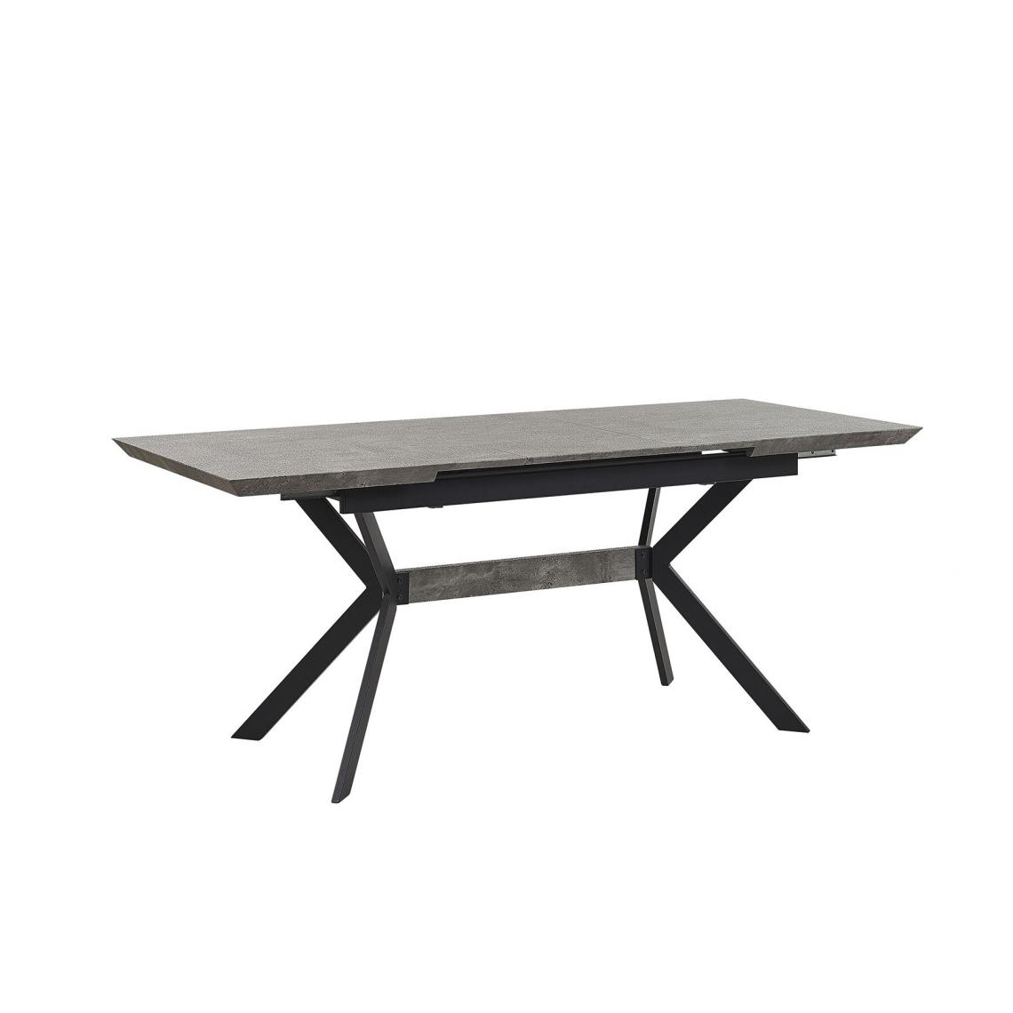 Beliani - Table effet béton et noir 140 / 180 x 80 cm BENSON - marron clair - Tables à manger