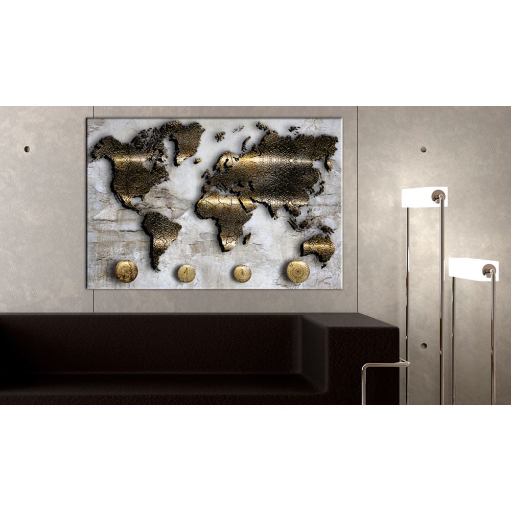 marque generique - 120x80 Tableau en liège Contemporain Golden Journey [Cork Map] - Tableaux, peintures