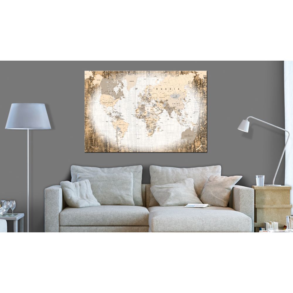 marque generique - 90x60 Tableau en liège Joli Enclave of the World [Cork Map] - Tableaux, peintures