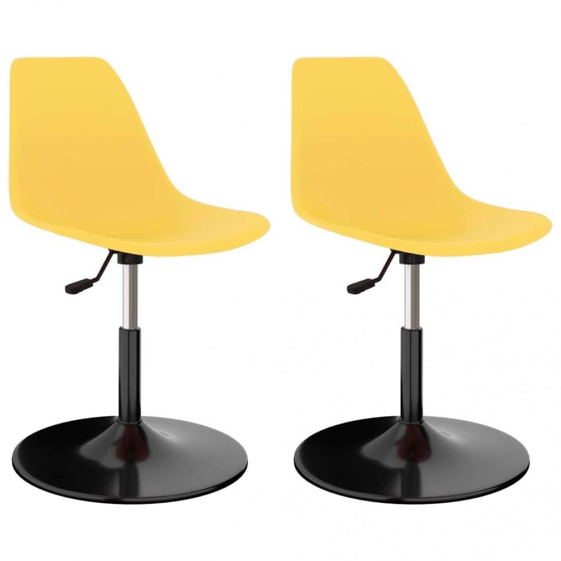 Decoshop26 - Lot de 2 chaises de salle à manger cuisine pivotantes design moderne PP jaune CDS020915 - Chaises
