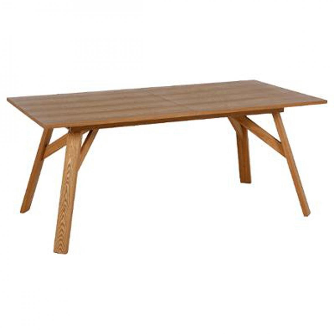 Pegane - Table extensible coloris marron en Mdf/Frêne - Dim : L180-220 x P 90 x H 75 cm - Tables à manger