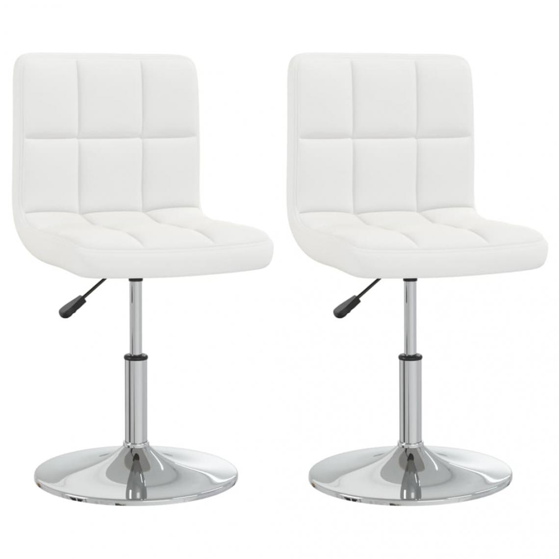 Decoshop26 - Lot de 2 chaises de salle à manger cuisine design contemporain similicuir blanc CDS020202 - Chaises