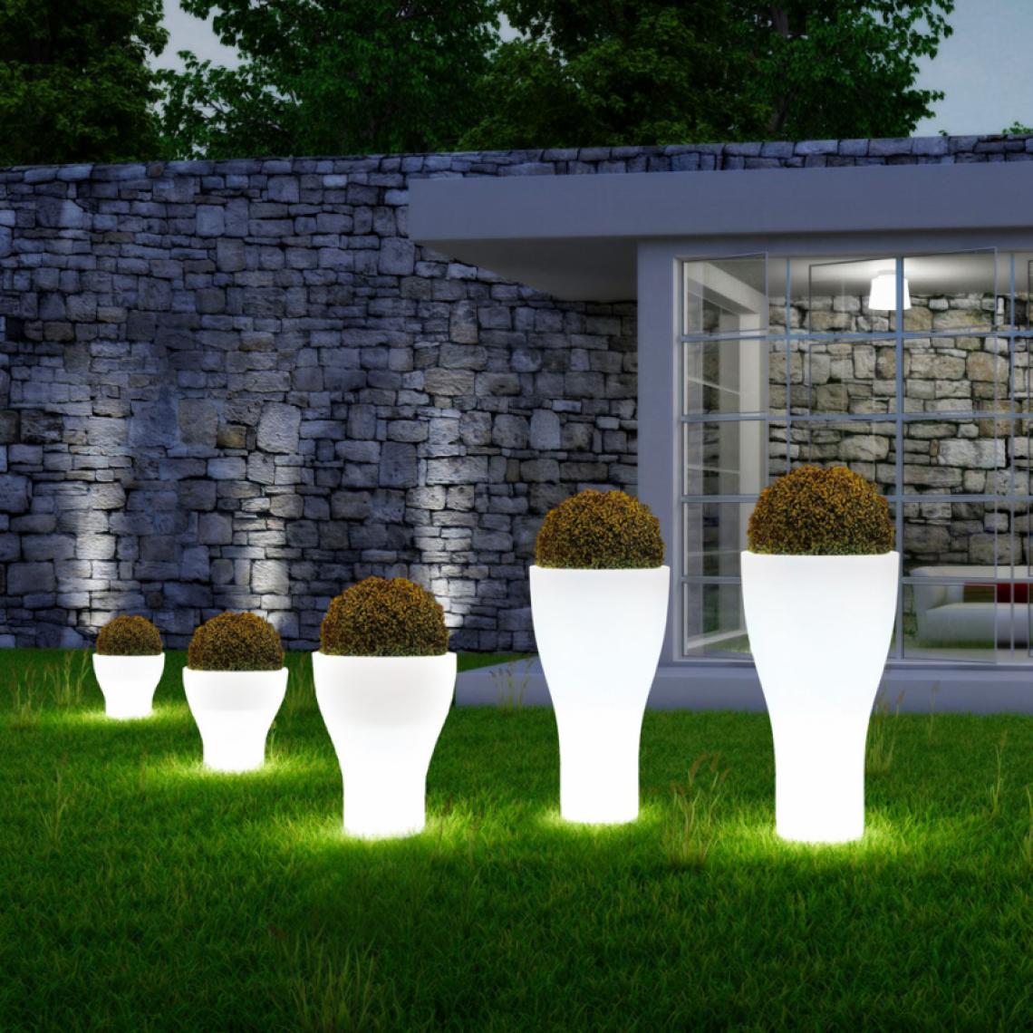Ahd Amazing Home Design - Vase Lumineux Haut Rond Extérieur Design Moderne Avec Kit D’éclairage Domus, Taille: ø 58 h 100 - Vases