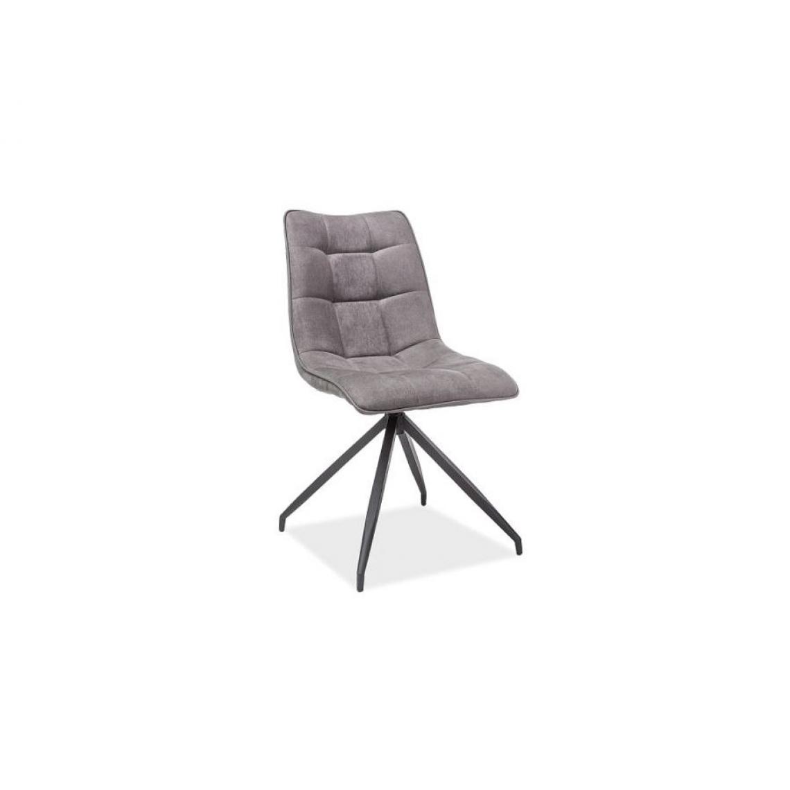 Hucoco - OLAH | Chaise design style scandinave | 89x47x44 cm | Tissu souple | Coutures décoratives | Chaise salon bureau salle à manger - Gris - Chaises