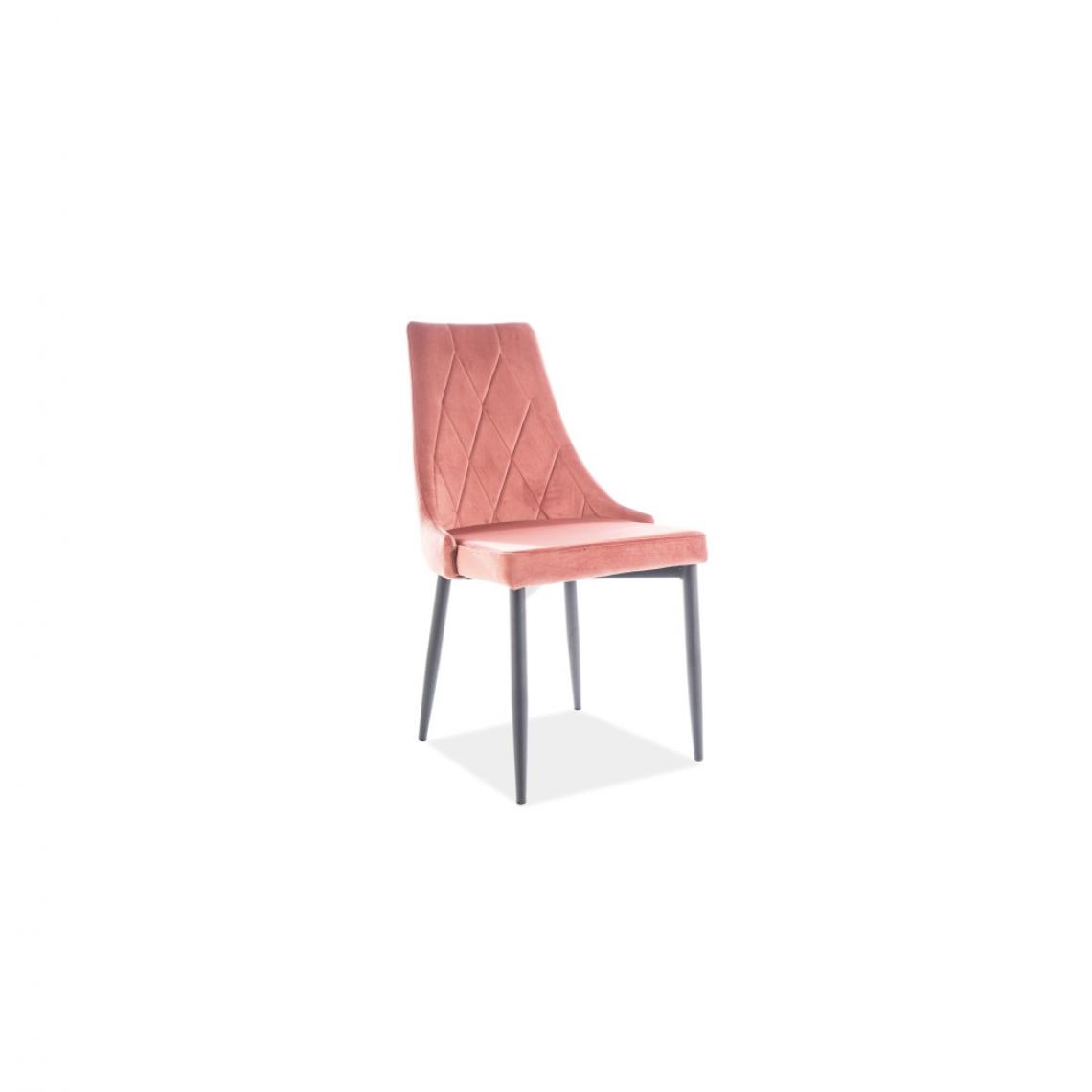 Ac-Deco - Chaise en velours - Trix - 46 x 46 cm x H 88 cm - Rose - Chaises