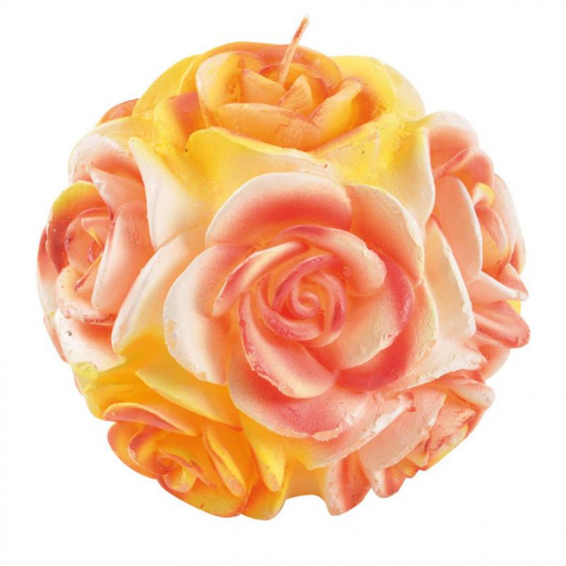 Paris Prix - Bougie Parfumée Boule Rose 9cm Orange - Bougies