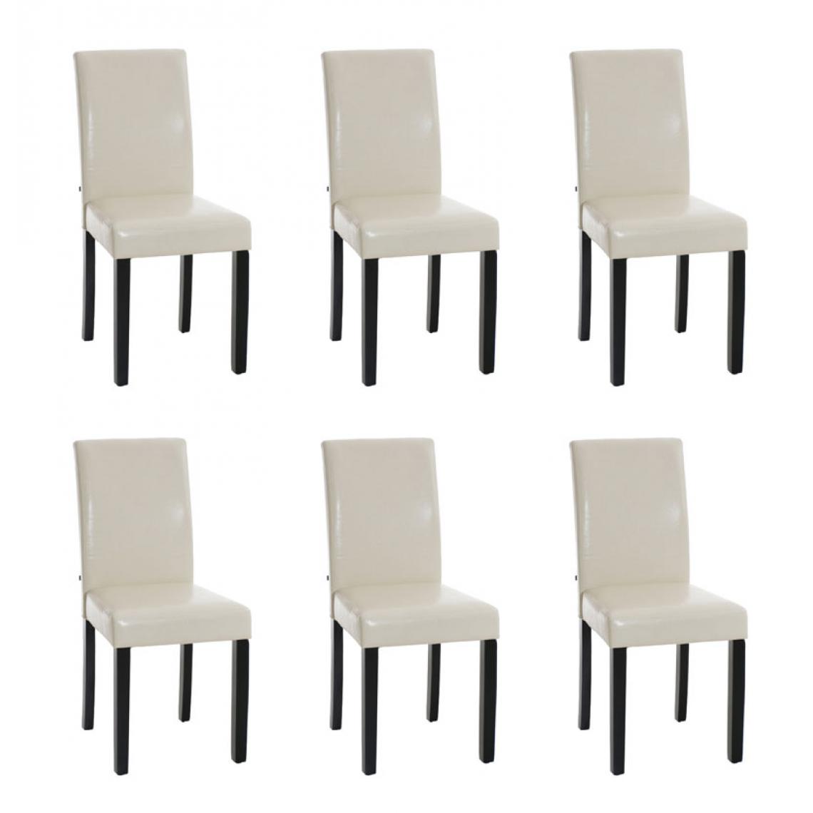 Icaverne - Distingué Lot de 6 chaises de salle à manger categorie Rabat noir couleur crème - Chaises