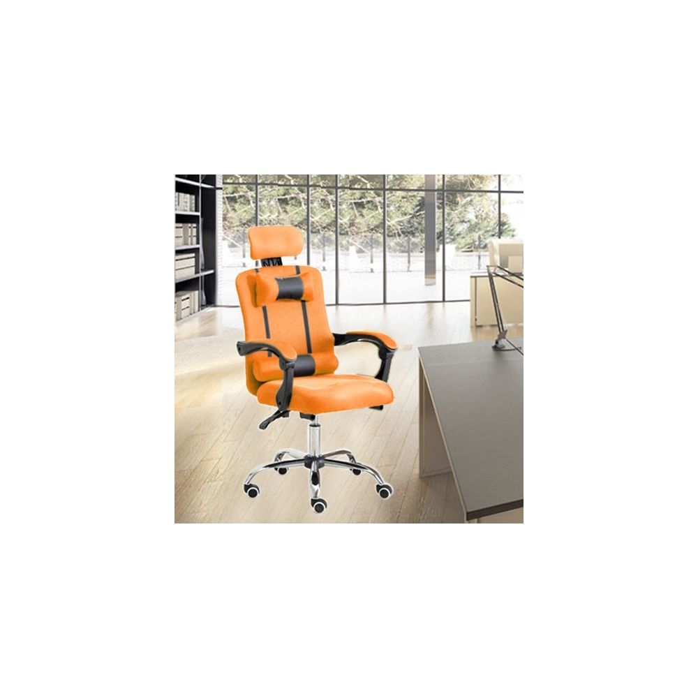 Wewoo - RC-10-1 Chaise d'ordinateur de bureau Accueil Esports - Fauteuil inclinable pivoté en tissu à revêtement de avec pieds alliage d'aluminium Orange - Chaises