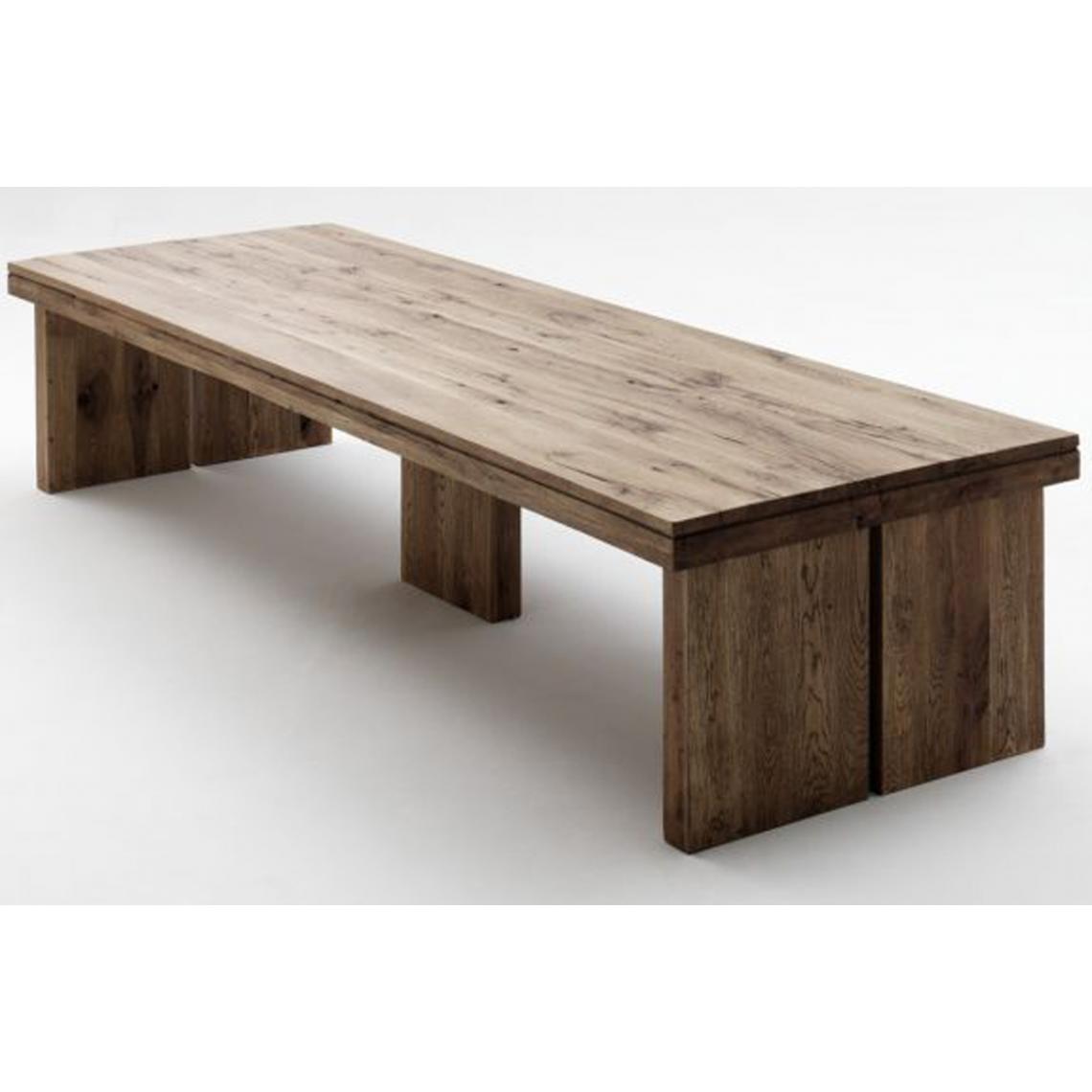 Pegane - Table à manger rectangulaire en chêne laqué massif Bassano - L.400 x H.76 x P.120 cm - Tables à manger