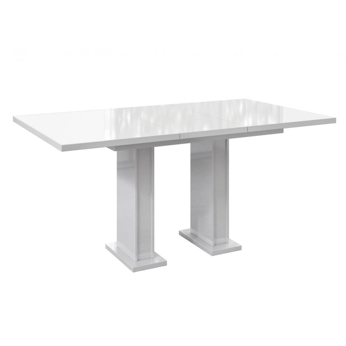 Dusine - TABLE A MANGER EXTENSIBLE ROSS - BLANC LAQUE 120-160 CM - Tables à manger