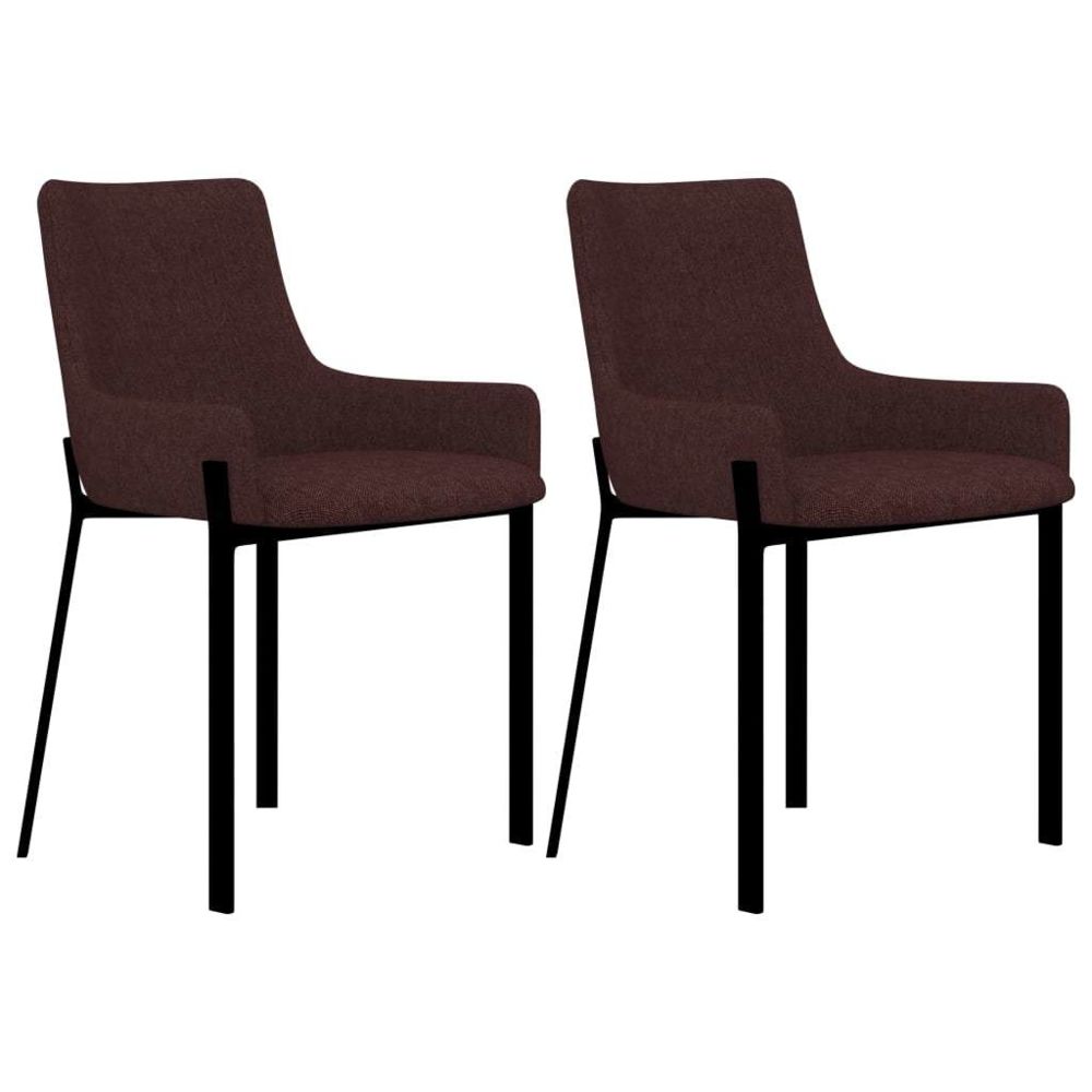 marque generique - Stylé Fauteuils et chaises serie Berlin Chaises de salle à manger 2 pcs Bordeaux Tissu - Chaises
