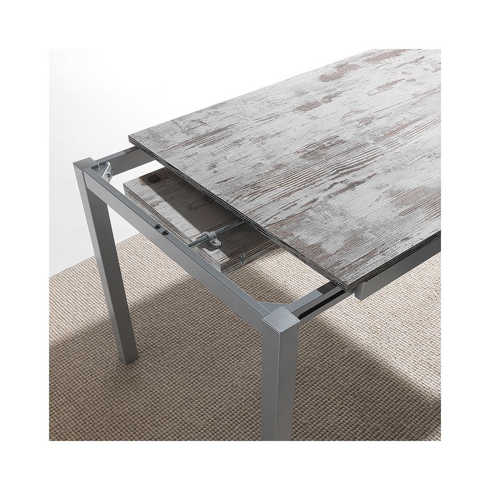 Nouvomeuble - Table à manger moderne effet bois et blanc JENA - Tables à manger