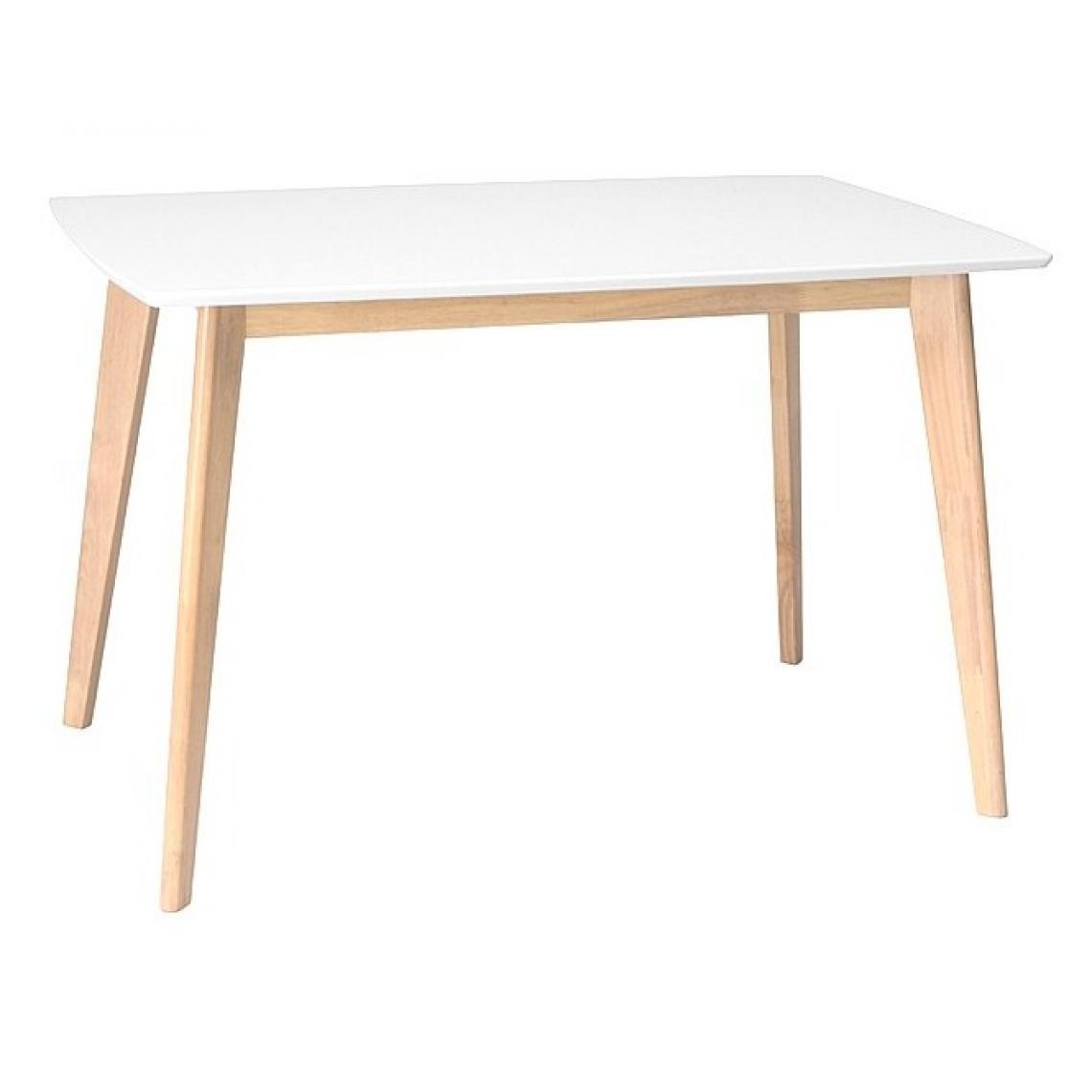 Hucoco - KOMBE - Table de cuisine salle à manger style scandinave - 120x75x75 cm - Plateau MDF + Pieds en bois - Table moderne - Blanc - Tables à manger