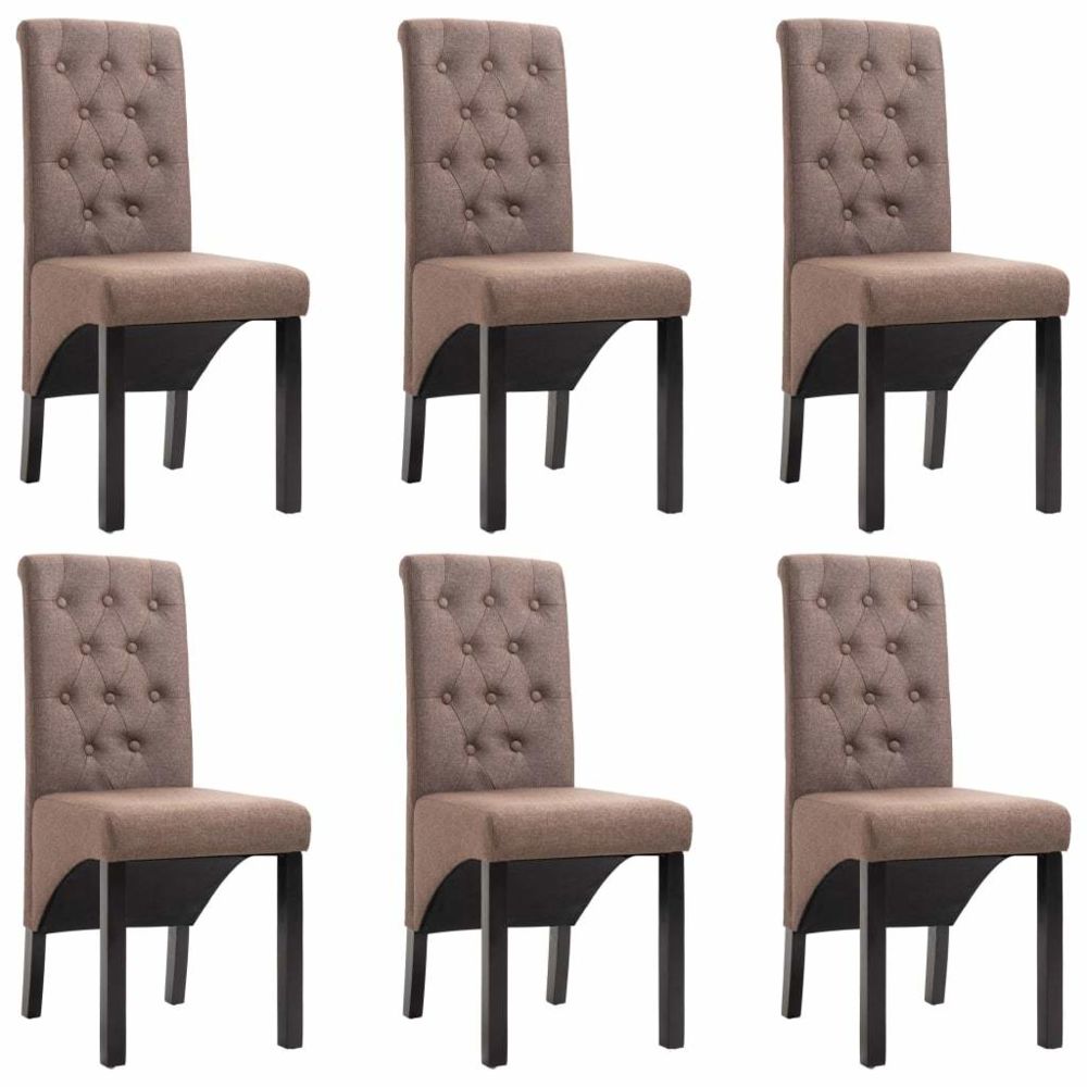 marque generique - Contemporain Fauteuils et chaises edition Victoria Chaises de salle à manger 6 pcs Marron Tissu - Chaises