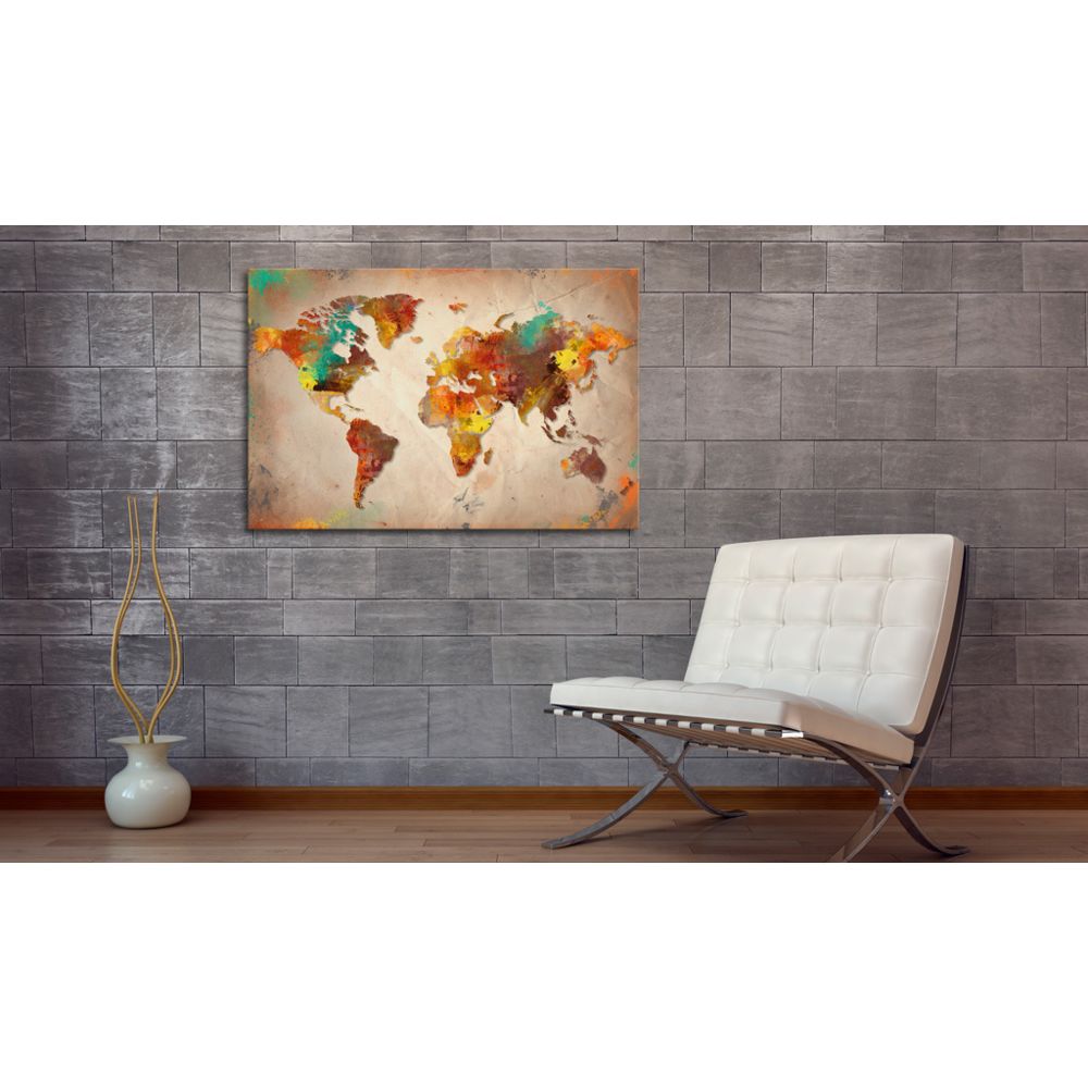 marque generique - 60x40 Tableau Cartes du monde Admirable Painted World - Tableaux, peintures
