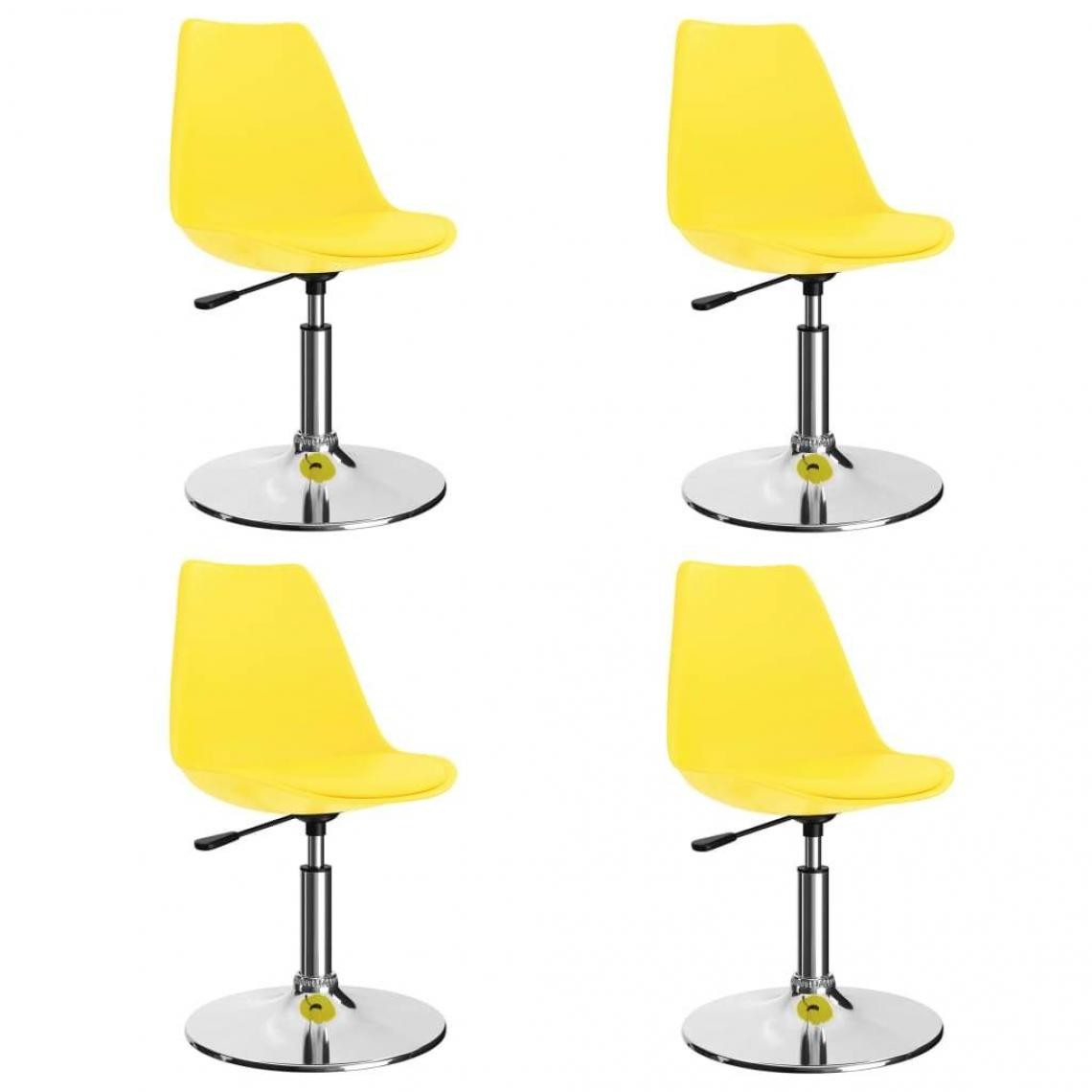 Decoshop26 - Lot de 4 chaises de salle à manger cuisine pivotantes design moderne similicuir jaune CDS021885 - Chaises