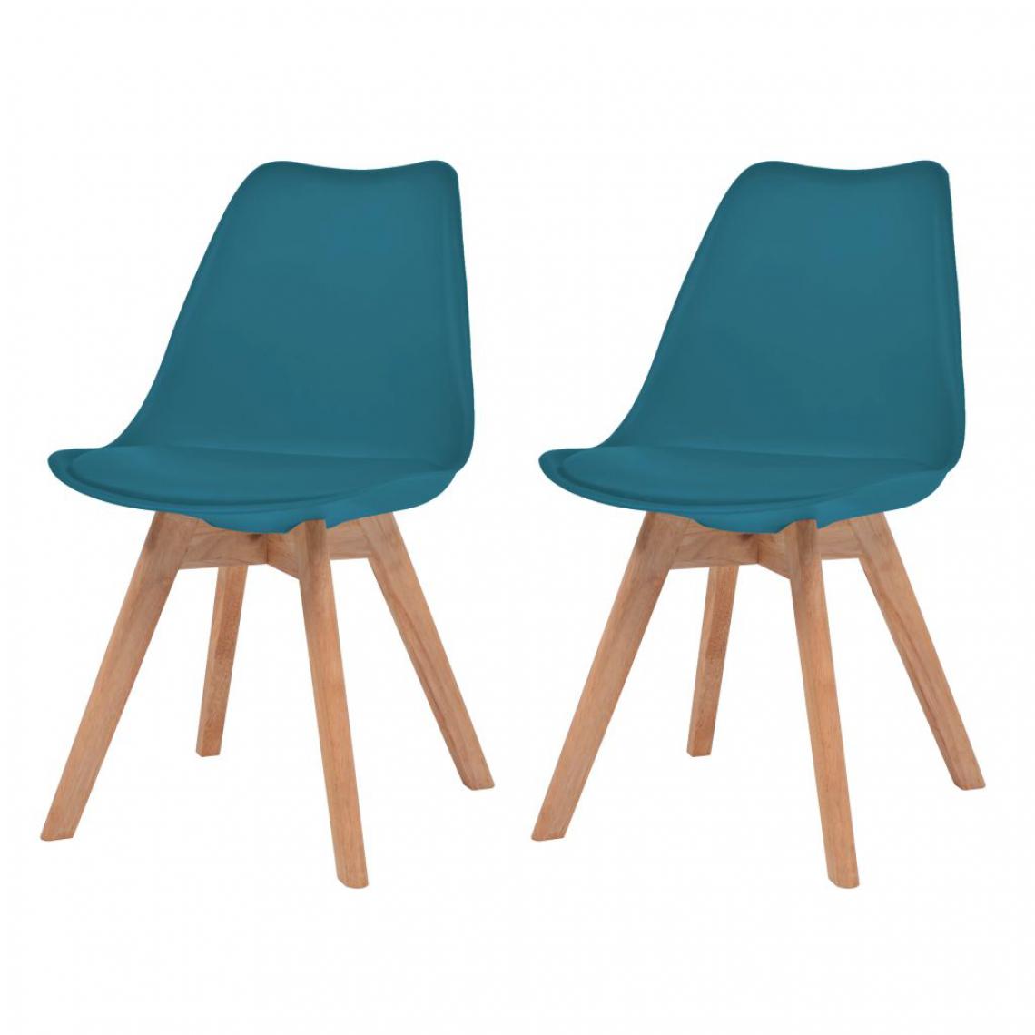 Uco - UCO Chaises de salle à manger 2 pcs Turquoise Similicuir - Chaises
