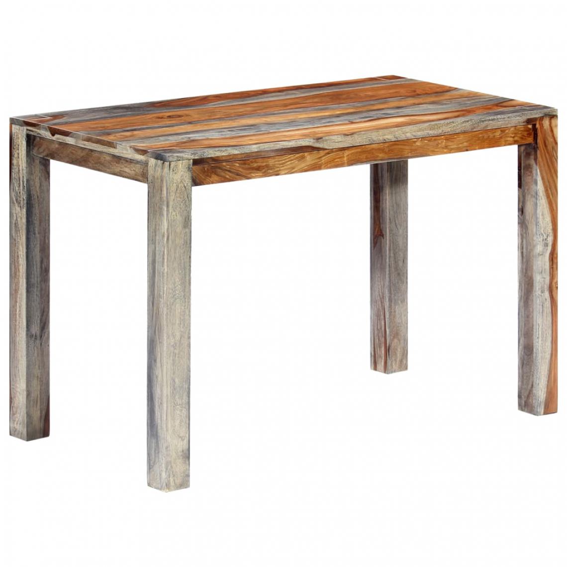 Chunhelife - Table de salle à manger Gris 118x60x76 cm Bois de Sesham solide - Tables à manger