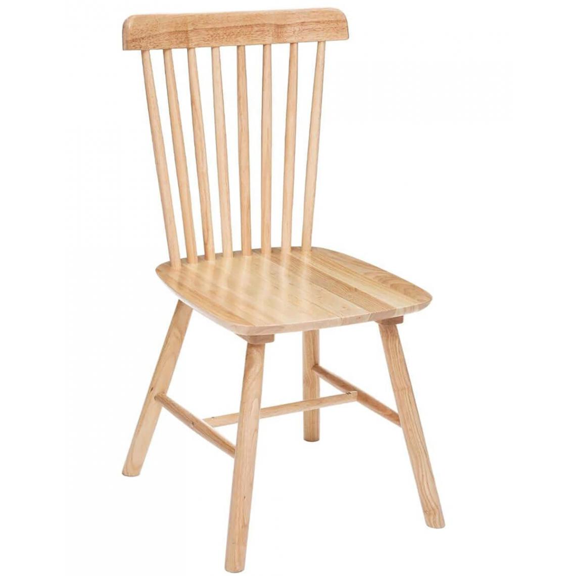 Pegane - Lot de 2 chaises en bois hévéa coloris beige - Longueur 46,5 x Profondeur 52 x Hauteur 87 cm - Chaises