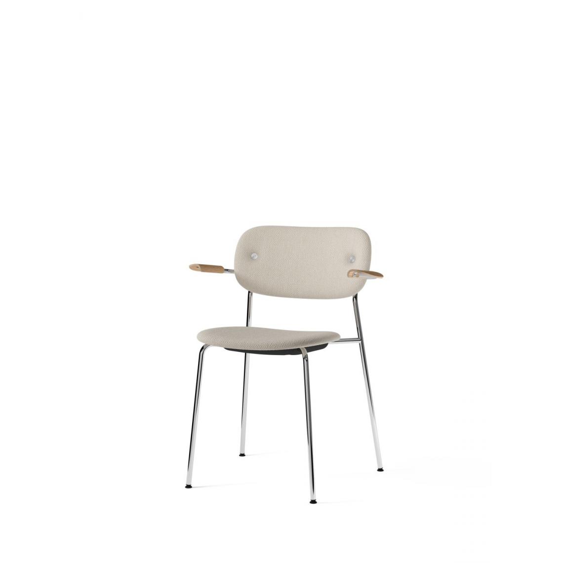 Menu - Co Dining Chair avec accoudoir - MenuCoChairDoppiopanama004 - chêne, naturel - chrome - Chaises