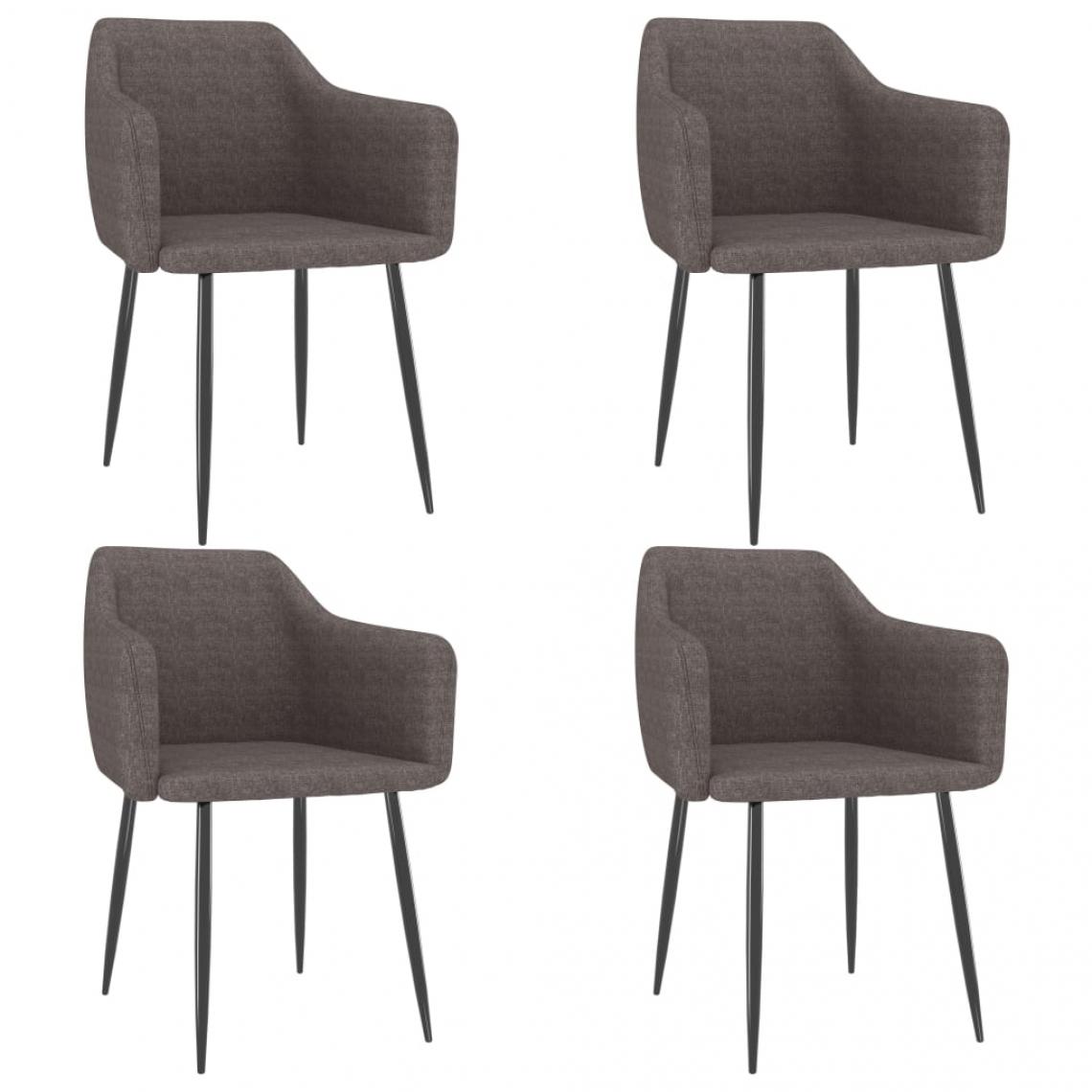 Decoshop26 - Lot de 4 chaises de salle à manger cuisine style moderne tissu couleur taupe CDS022002 - Chaises