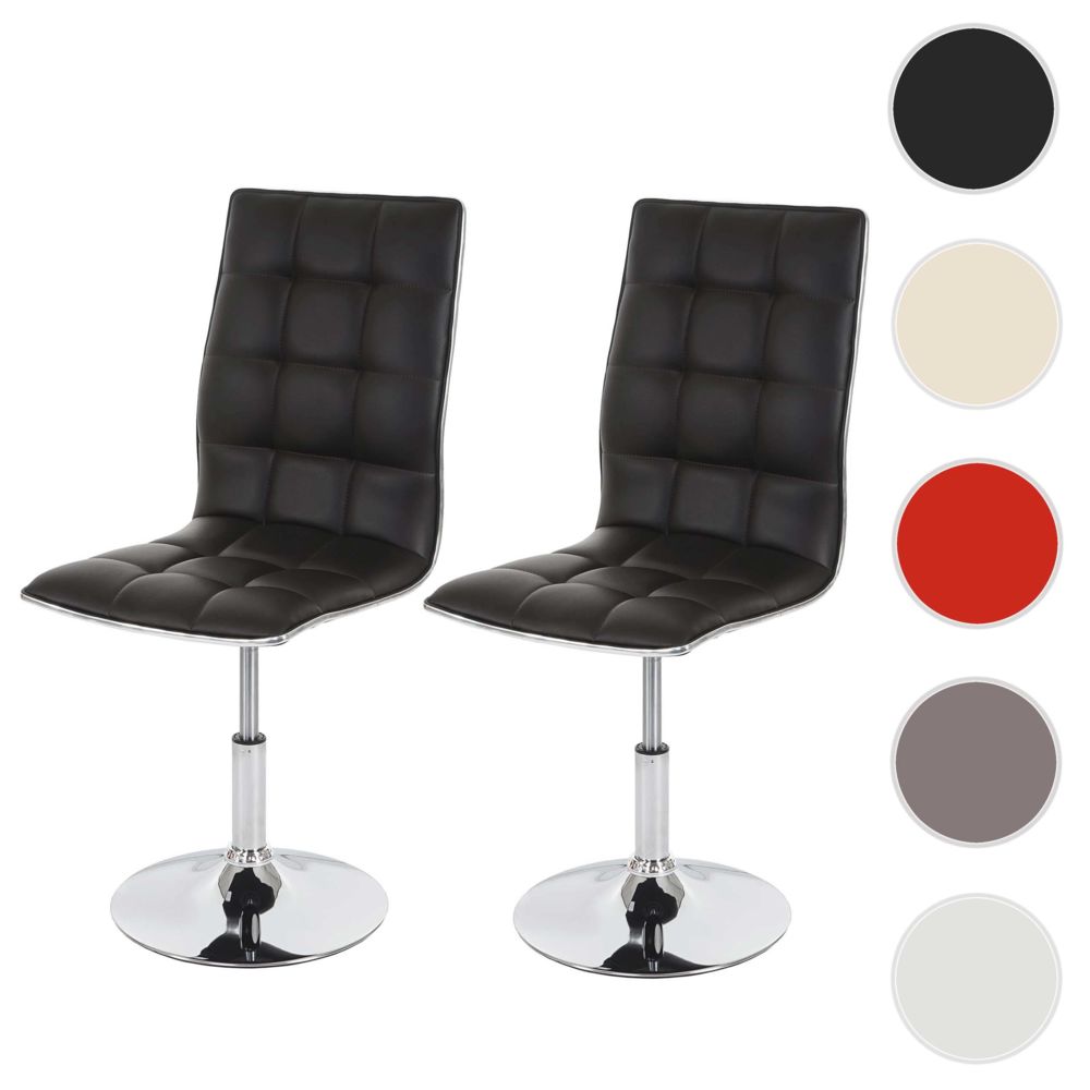 Mendler - 2x chaise de salle à manger HWC-C41, fauteuil, similicuir ~ marron - Chaises