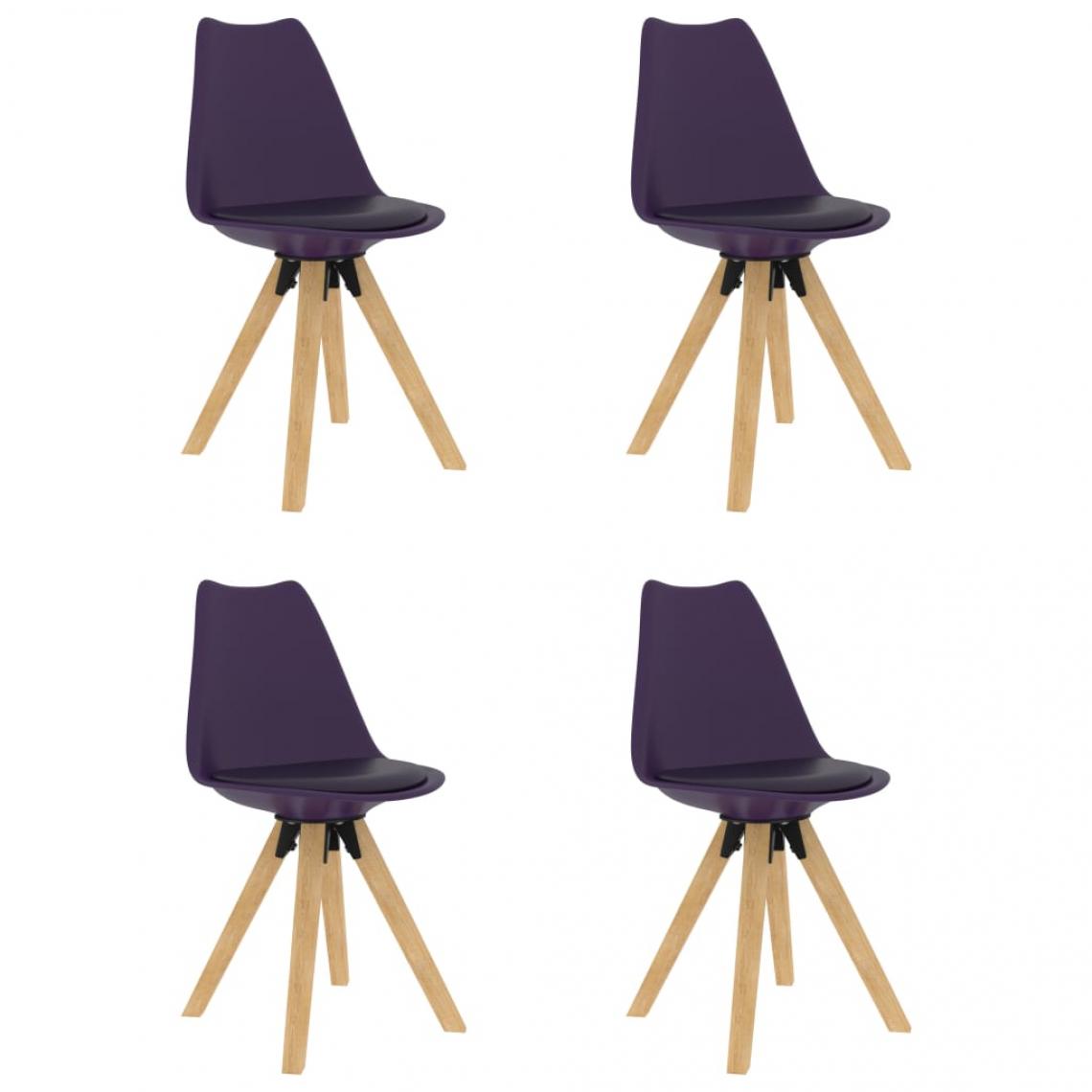 Decoshop26 - Lot de 4 chaises de salle à manger cuisine design scandinave similicuir lilas CDS021665 - Chaises