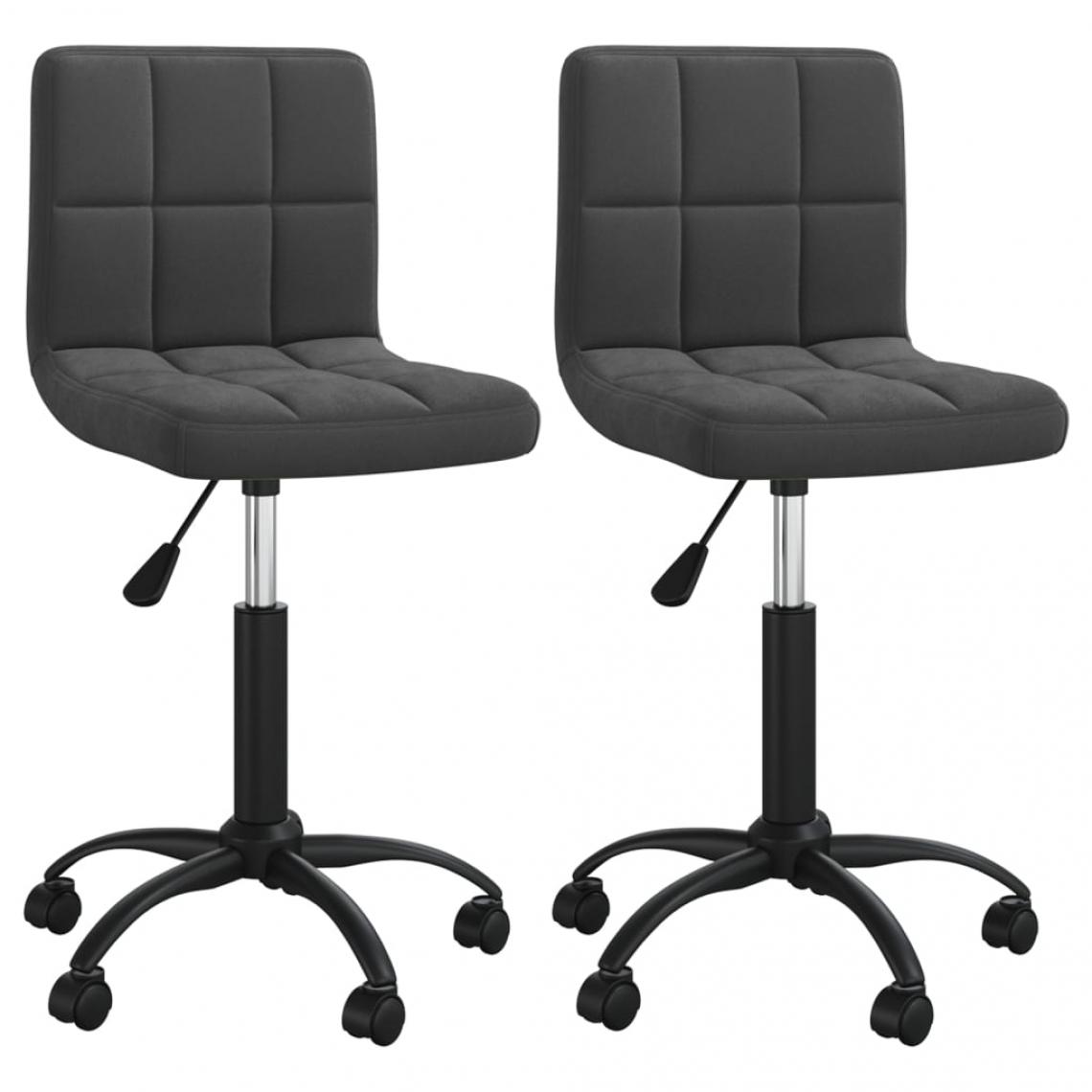 Decoshop26 - Lot de 2 chaises de salle à manger cuisine design moderne velours noir CDS020884 - Chaises