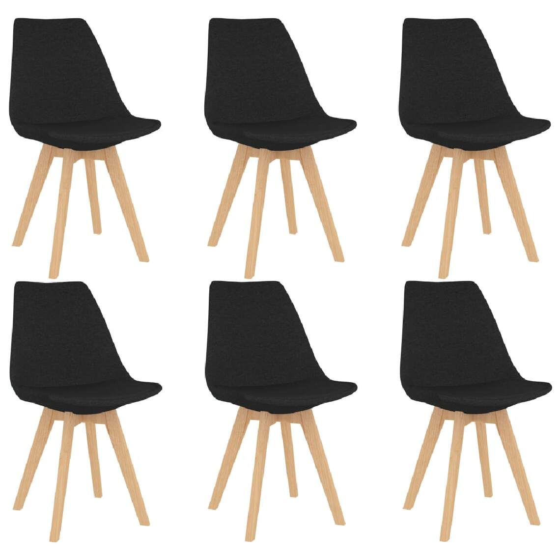 Chunhelife - Chunhelife Chaises de salle à manger 6 pcs Noir Tissu - Chaises