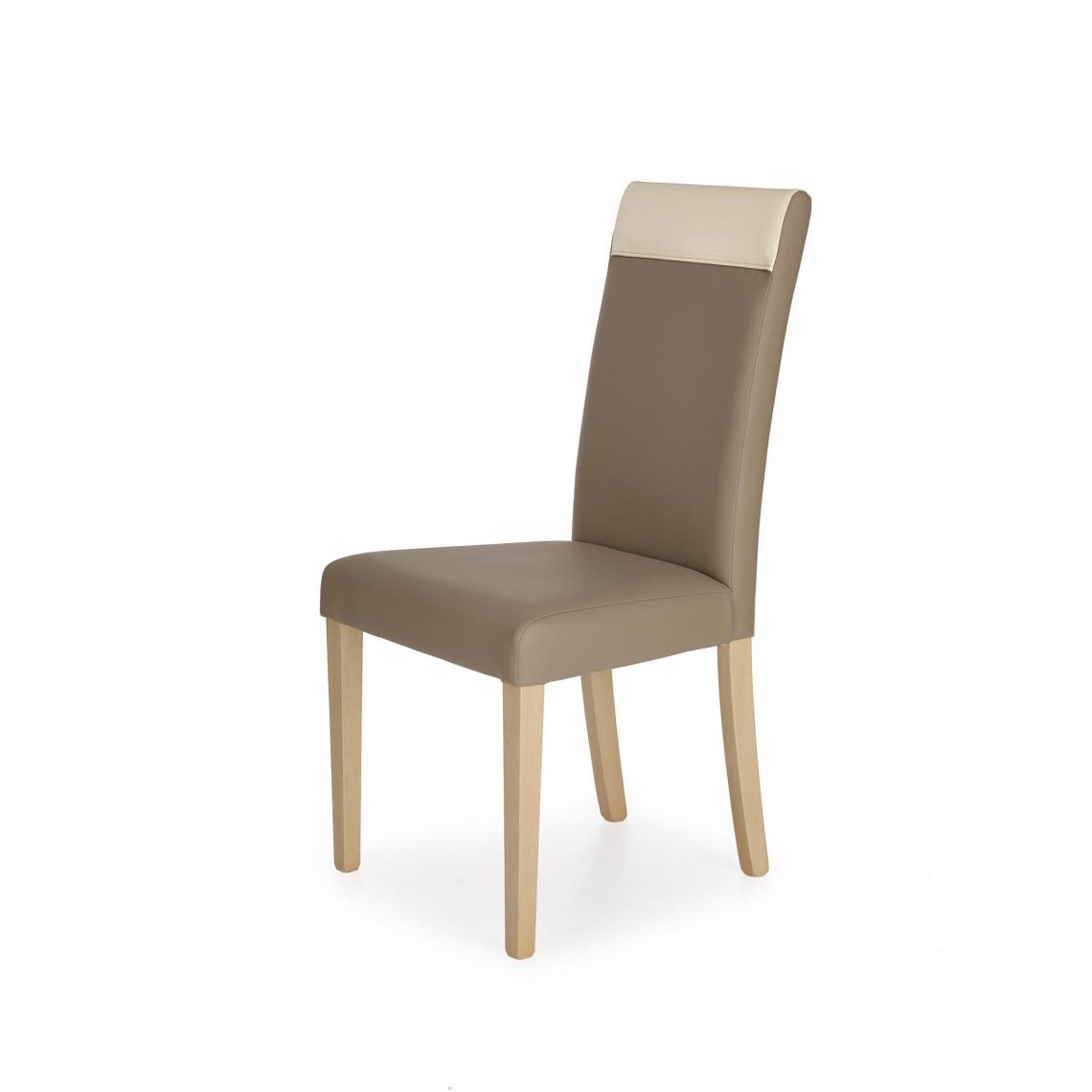 Hucoco - NORBERTO - Chaise rembourrée style moderne salon/chambre - 99x55x47 - Pieds en bois - Meuble de salle à manger - Marron - Chaises