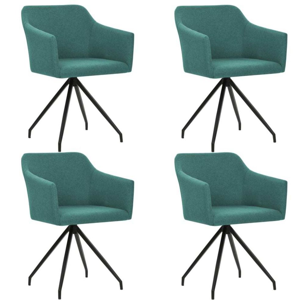 marque generique - Stylé Fauteuils et chaises ligne Mogadiscio Chaises pivotantes de salle à manger 4 pcs Vert Tissu - Chaises