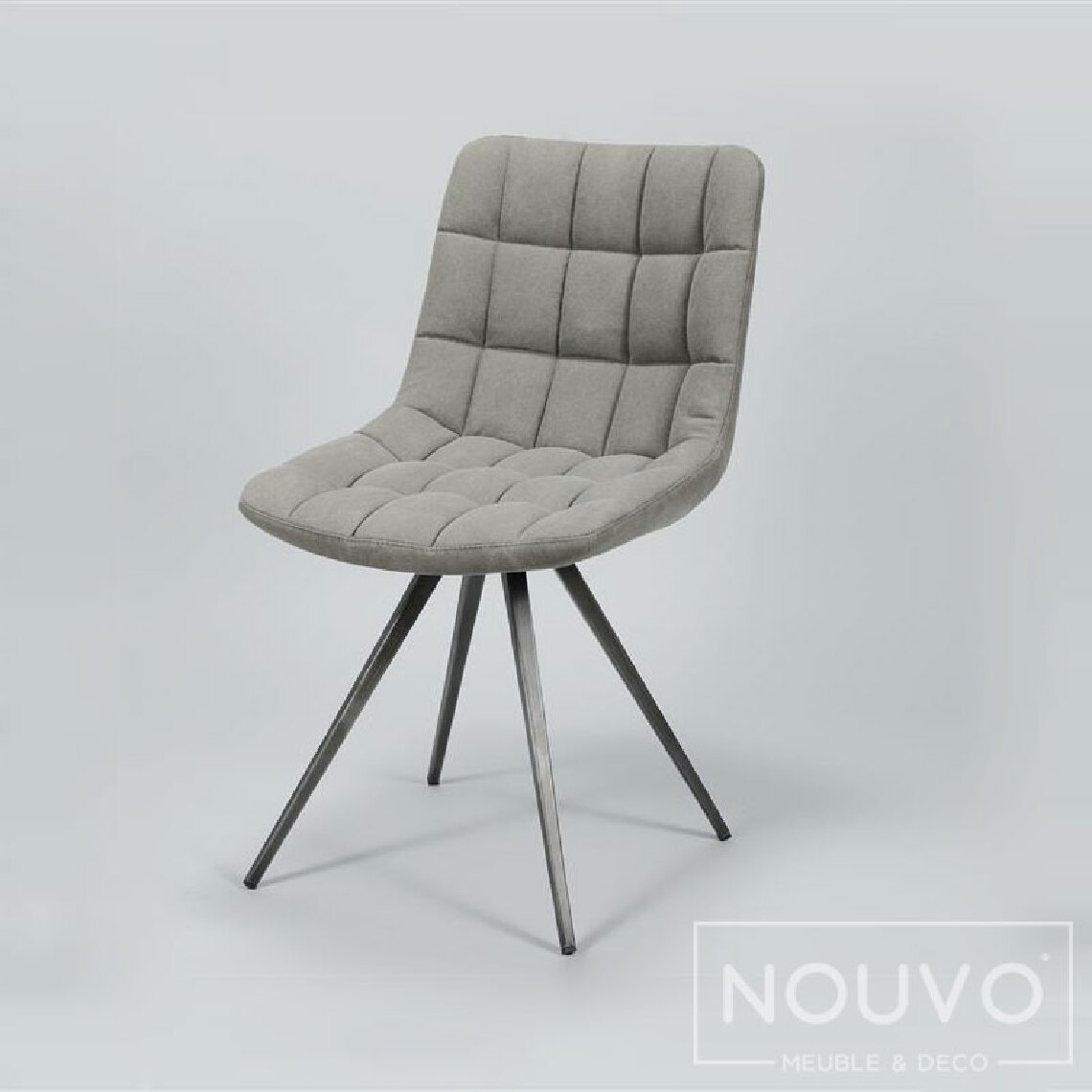 Nouvomeuble - Chaise design tissu GRAY (lot de 2) gris ou beige - Chaises